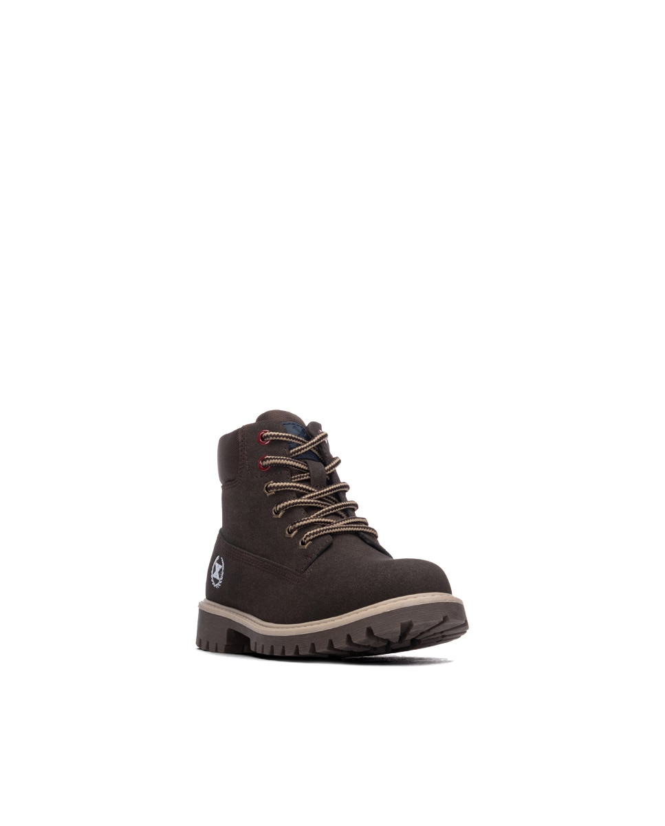 Botins Infantil com Atacadores Castanho-2