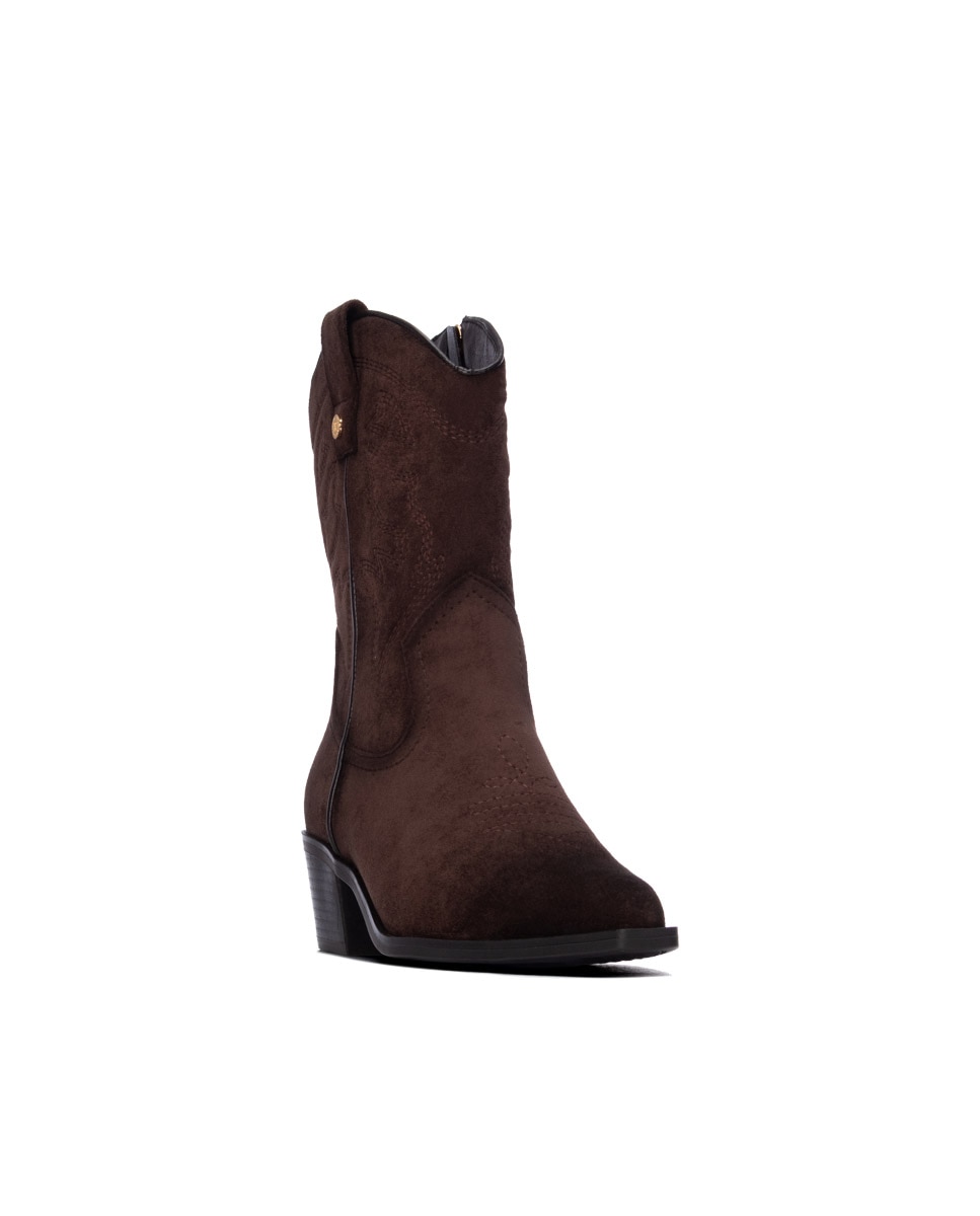 Botins Cowboy com Tacão Castanho-2