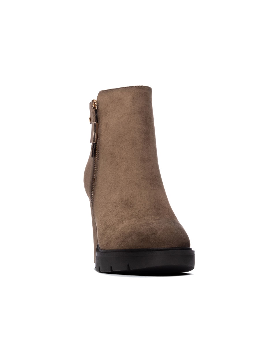Botins com Fecho Zip Castanho-2