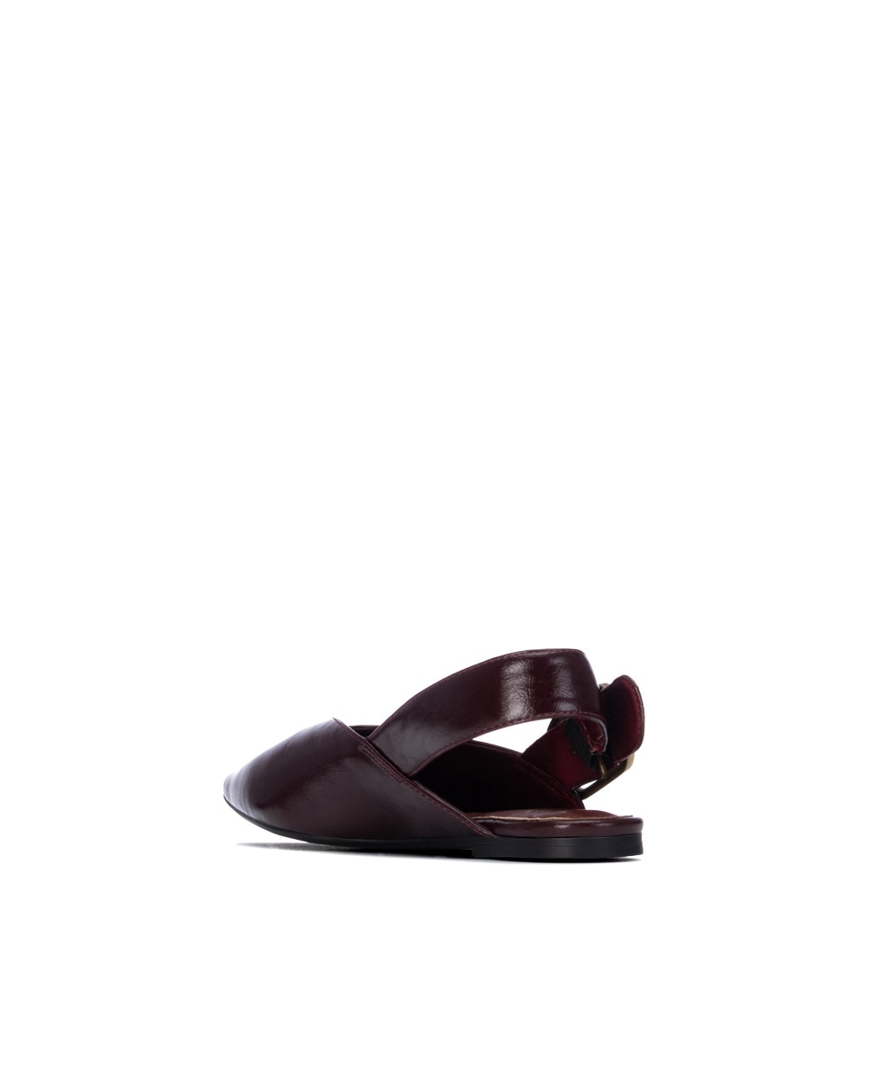 Sabrinas Rasas com Fivela Bordeaux-3
