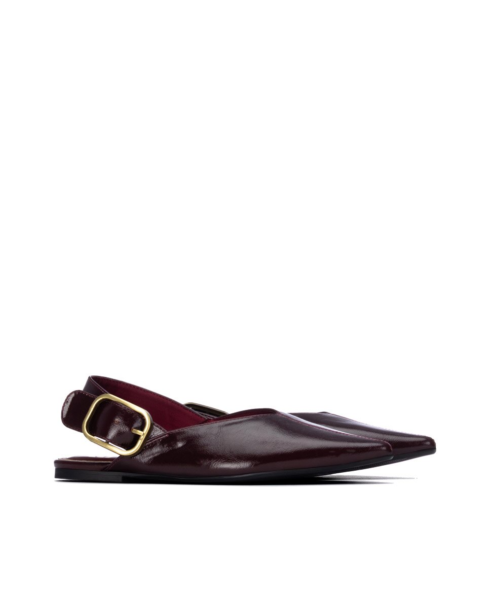 Sabrinas Rasas com Fivela Bordeaux-4