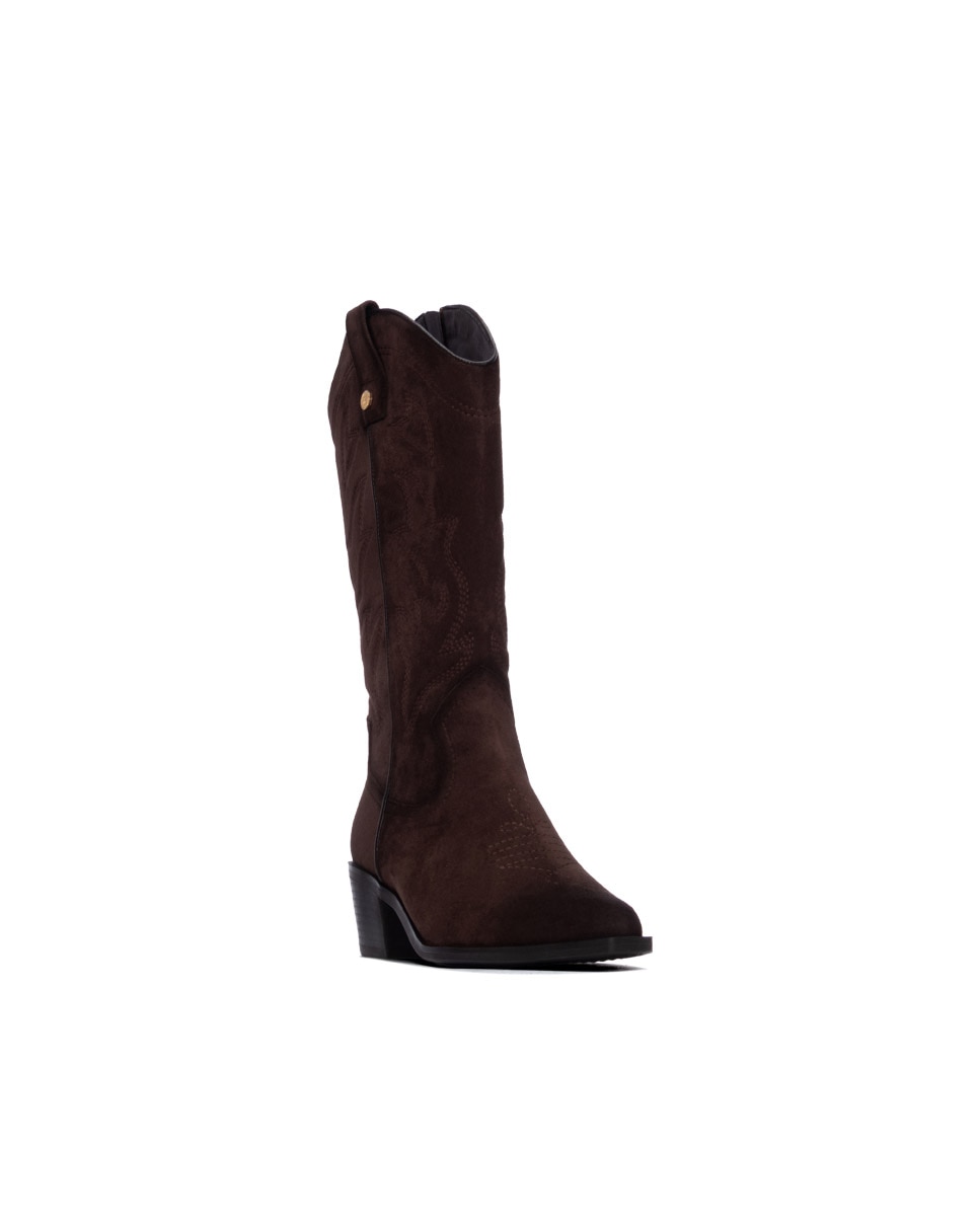 Botas Cowboy de Camurcina Castanho-2