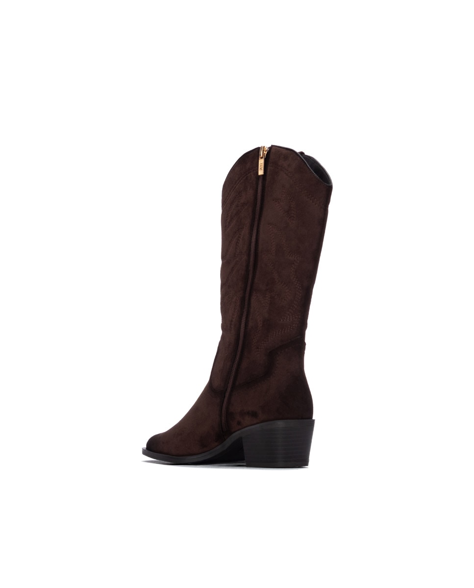 Botas Cowboy de Camurcina Castanho-3