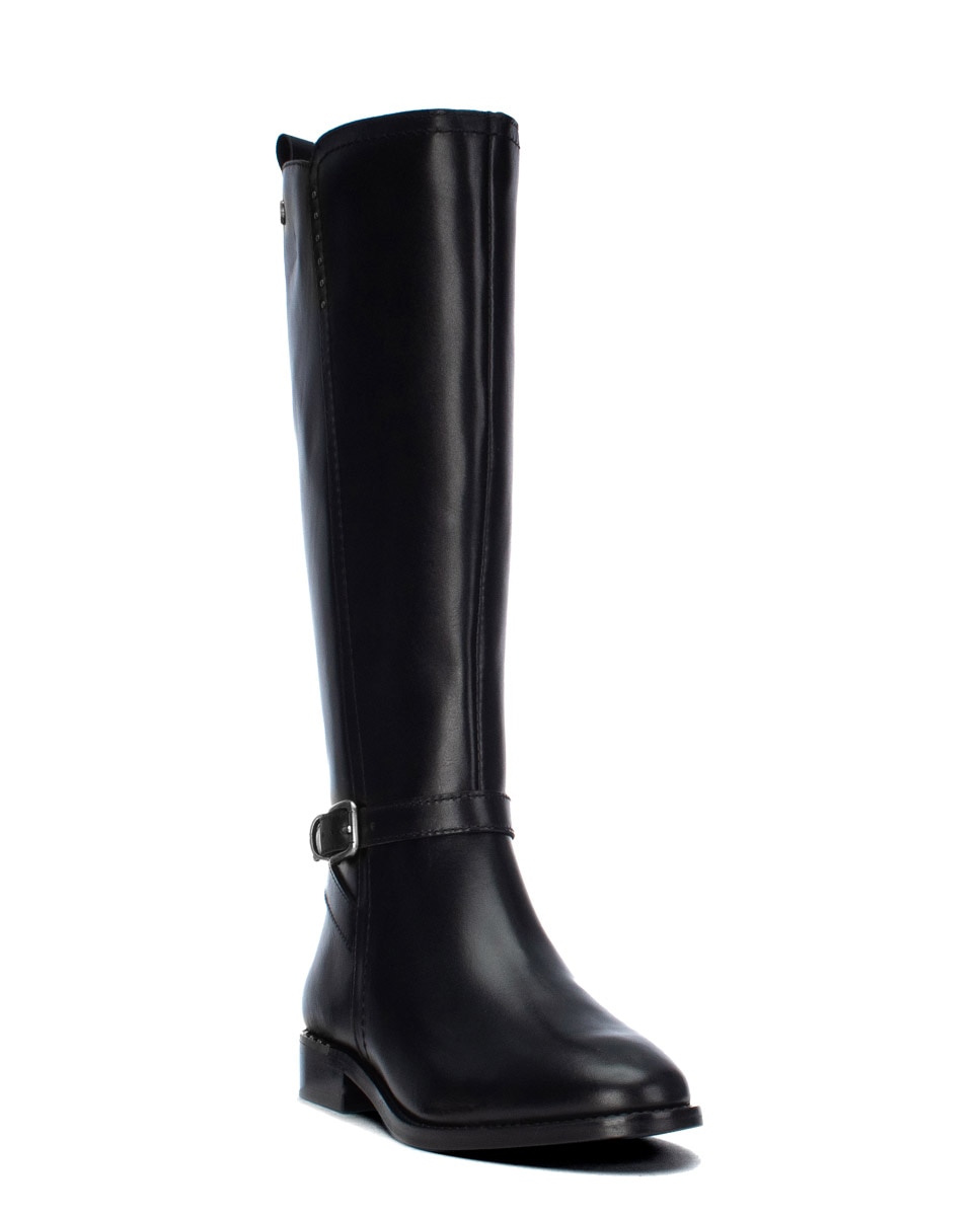 Botas com Fecho Zip de Pele Preto-2