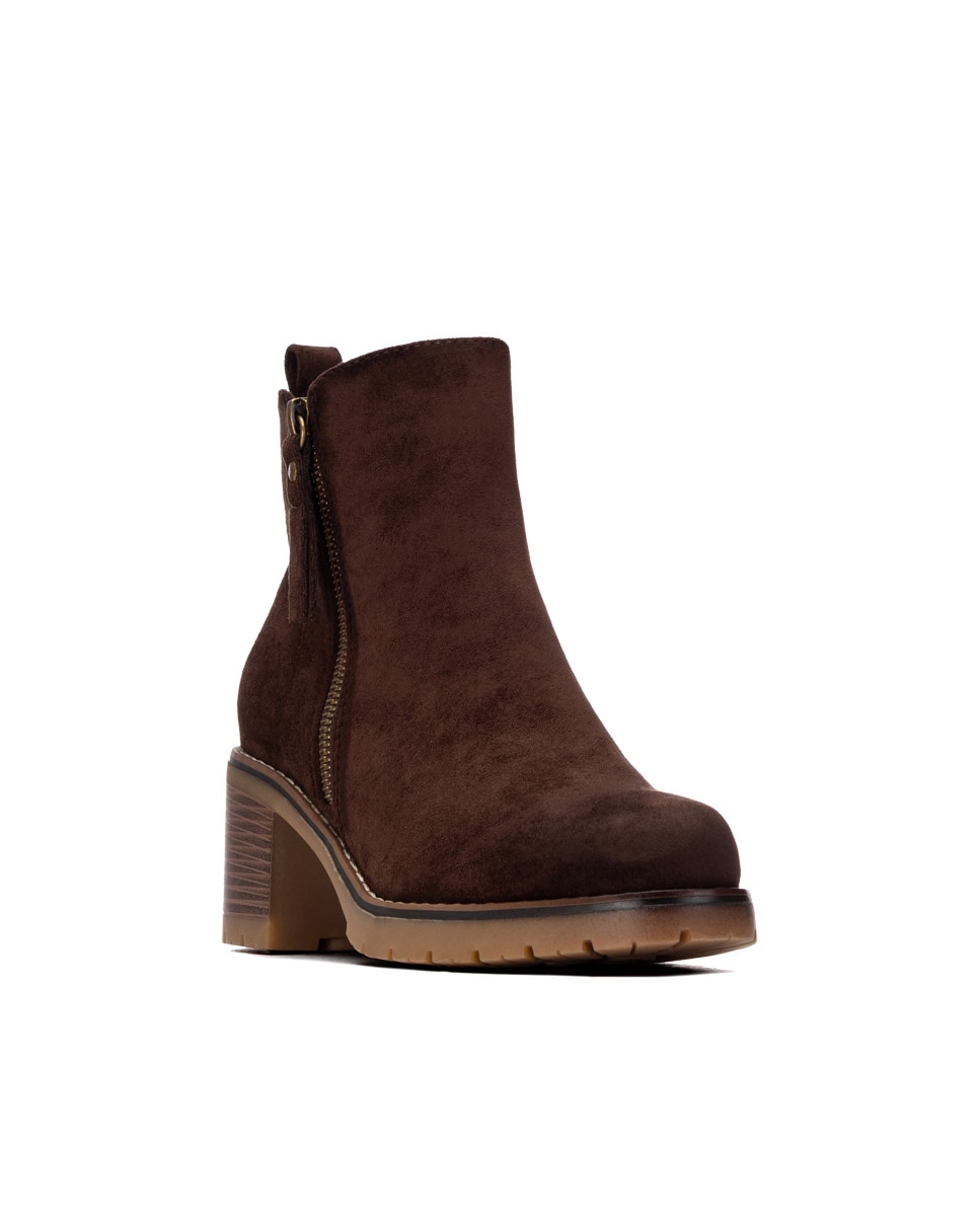 Botins com Tacão Castanho-2