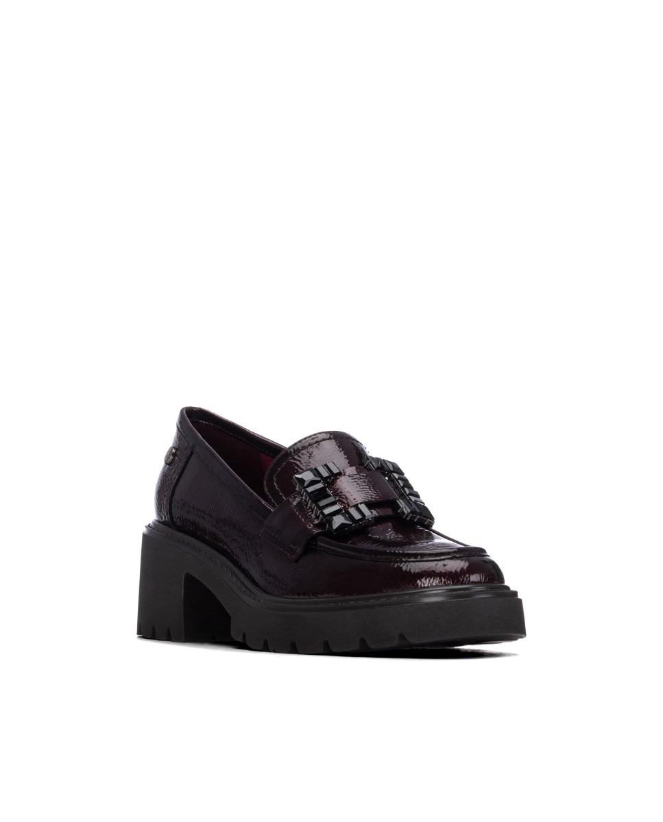 Mocassins com Fivela Bordeaux-2