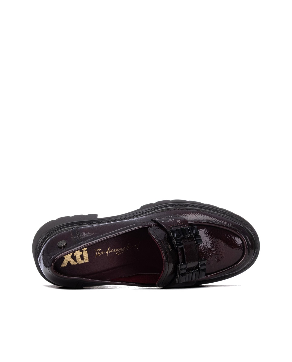 Mocassins com Fivela Bordeaux-5