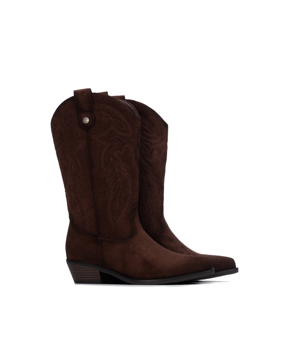 Botas com Fecho Zip Castanho-4