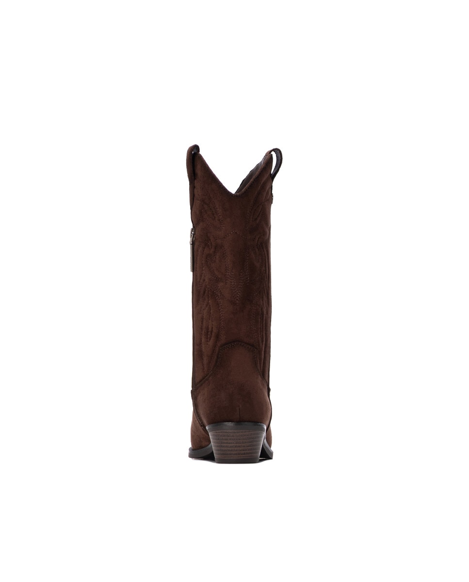 Botas com Fecho Zip Castanho-5