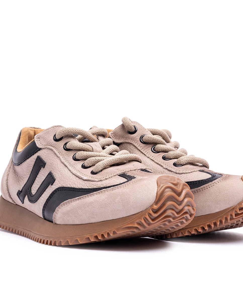 Sapatilhas de Pele Bege-6