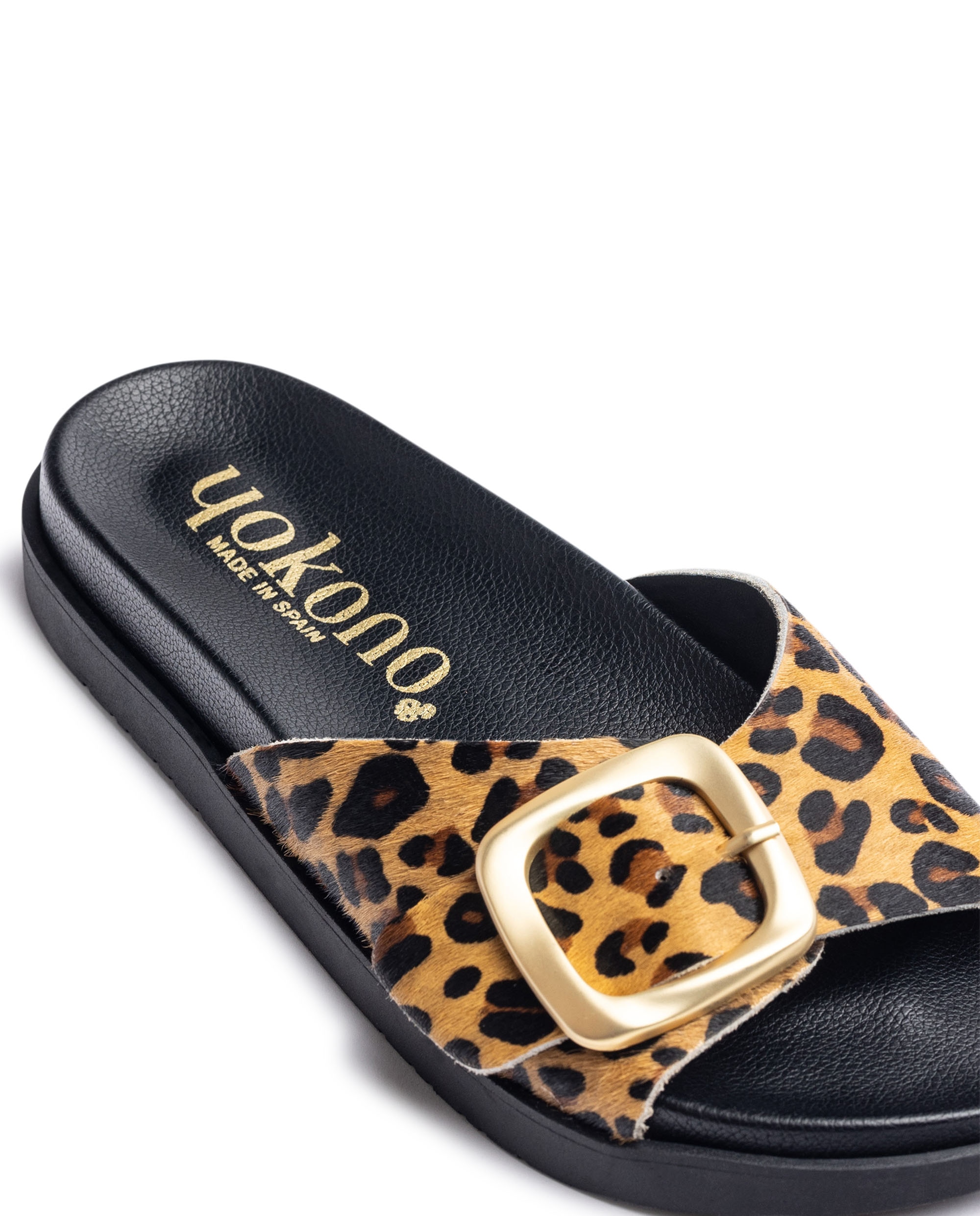 Sandálias Rasas de Pele Castanho-2