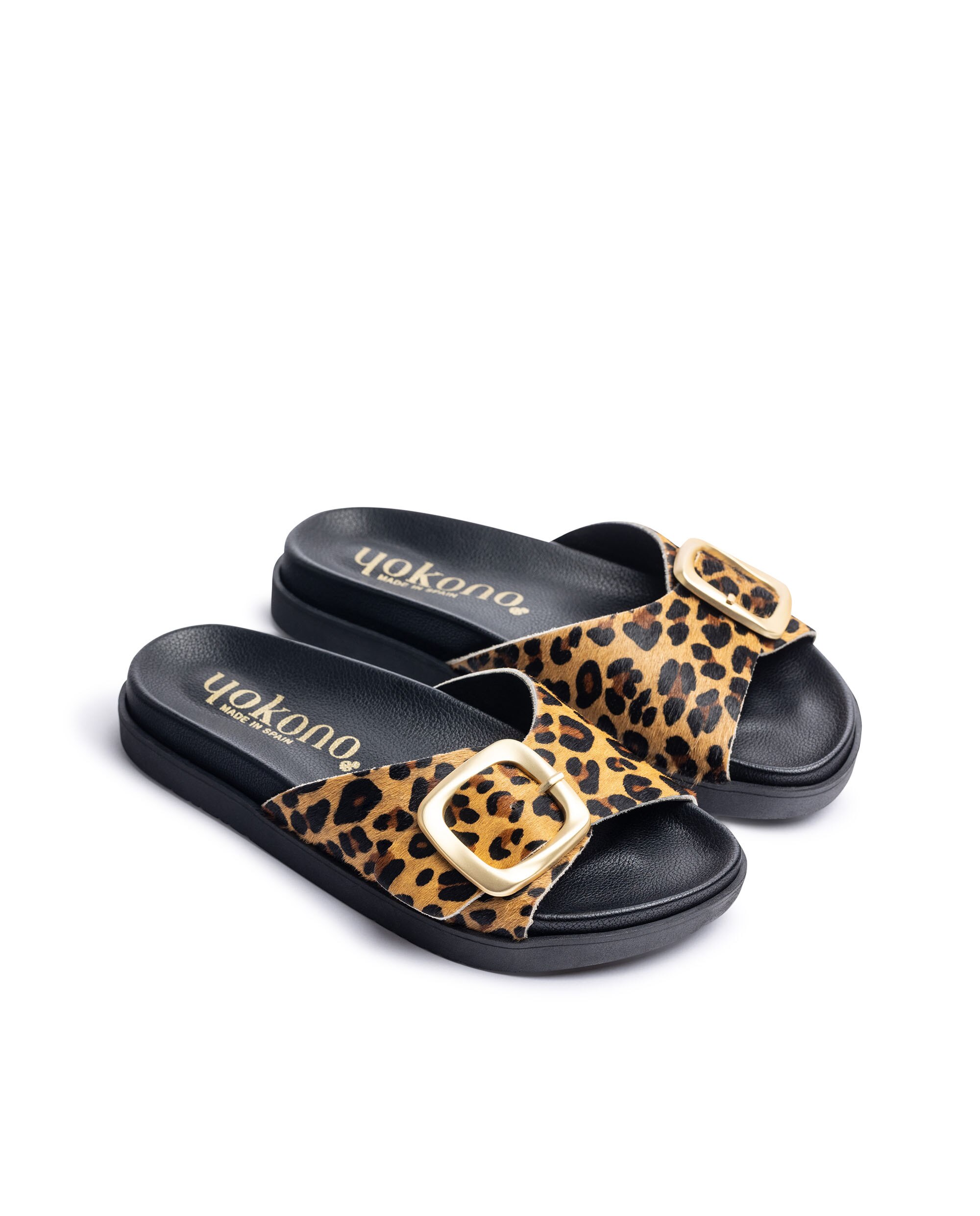 Sandálias Rasas de Pele Castanho-3