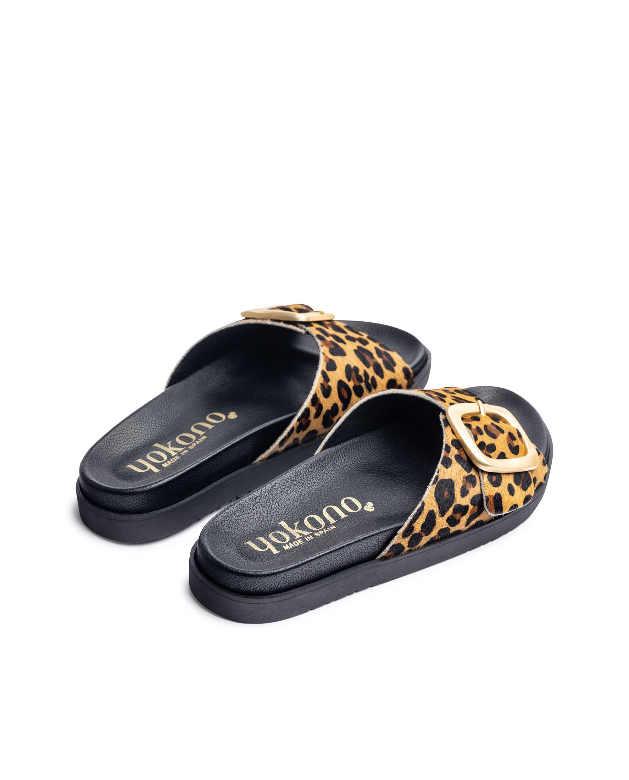 Sandálias Rasas de Pele Castanho-4