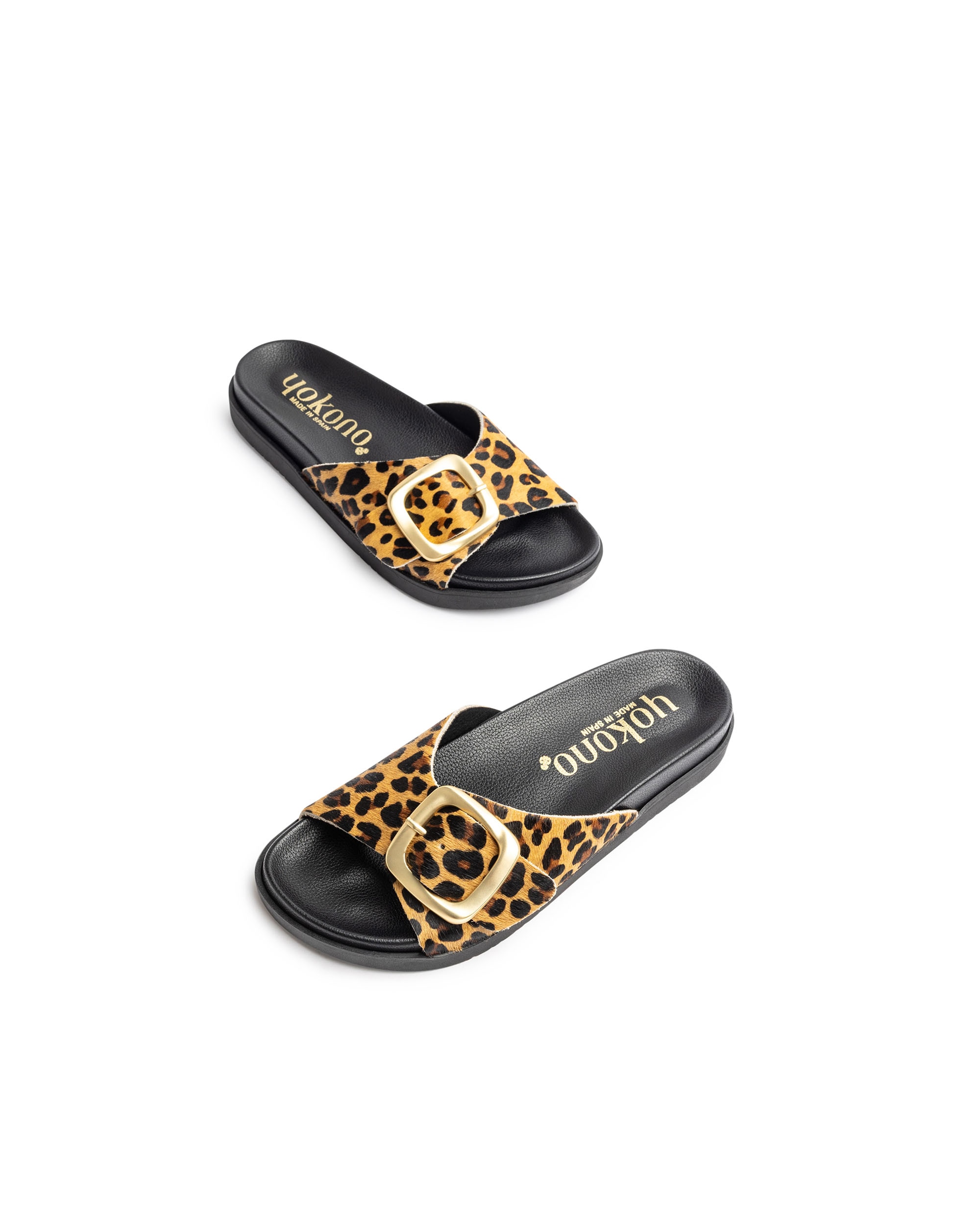 Sandálias Rasas de Pele Castanho-5