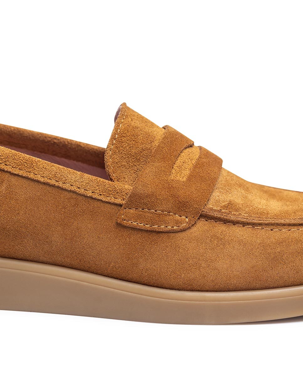 Mocassins de Pele com Travessão Castanho-2
