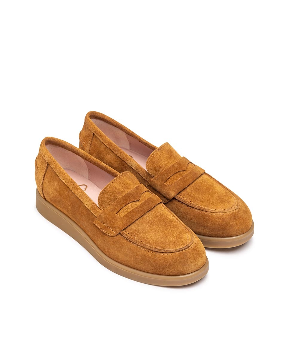 Mocassins de Pele com Travessão Castanho-3