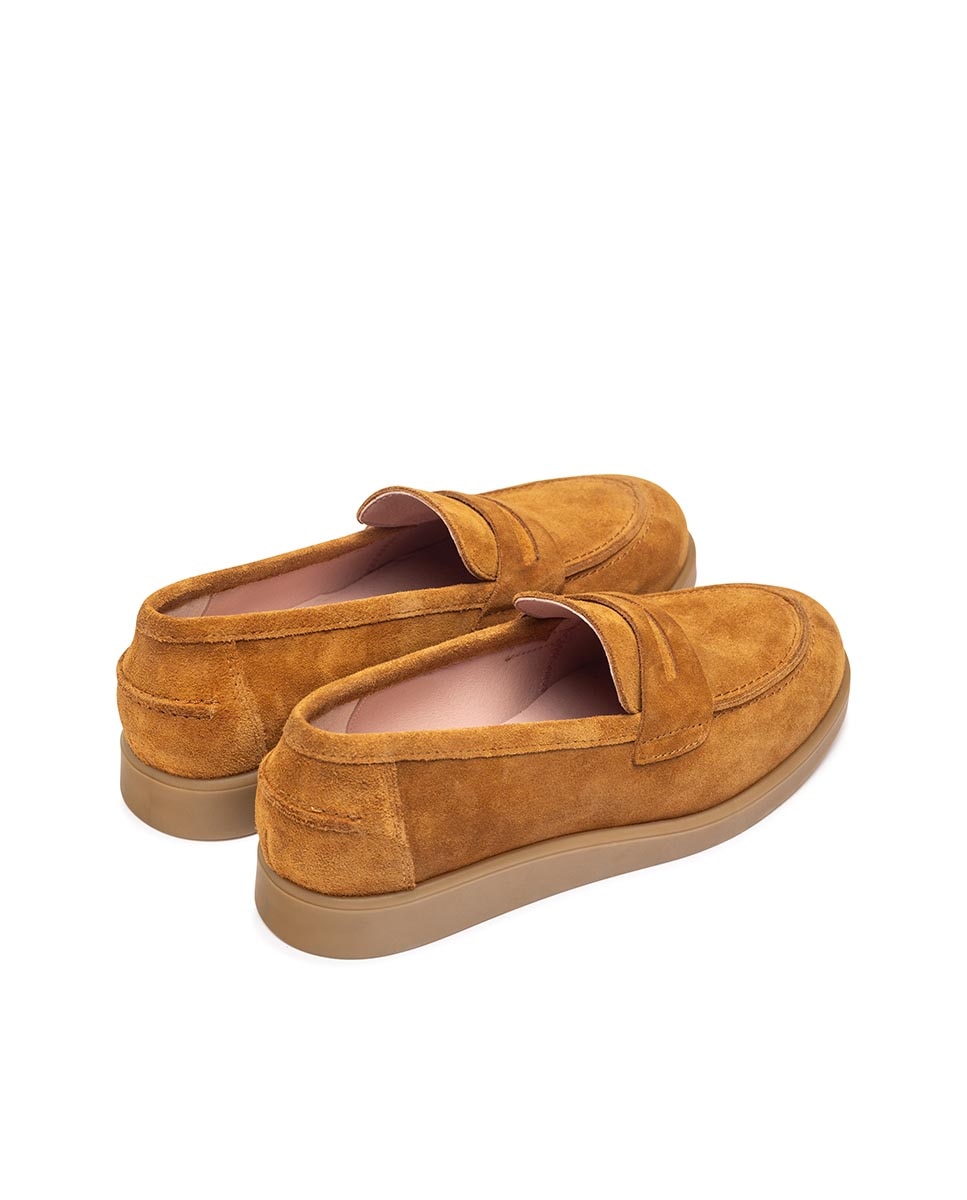 Mocassins de Pele com Travessão Castanho-4