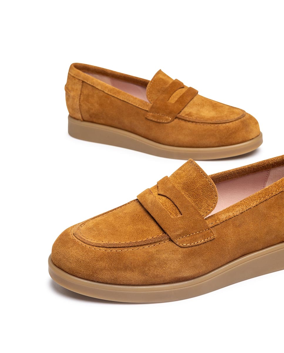 Mocassins de Pele com Travessão Castanho-6