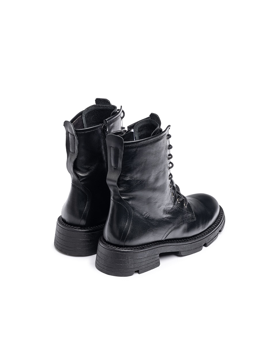 Botins Rasos de Pele Preto-2