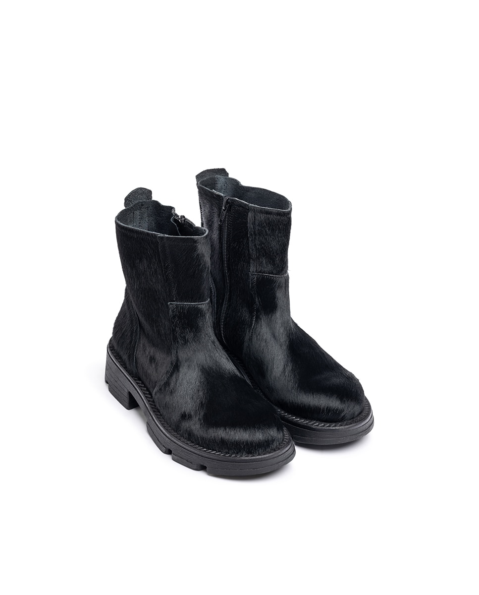 Botins Rasos de Pele Preto-3