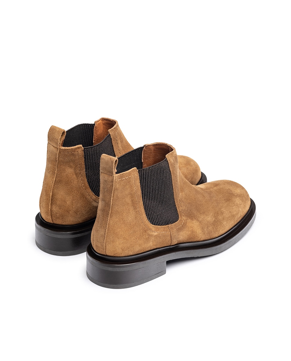 Botins Rasos de Pele Castanho-2