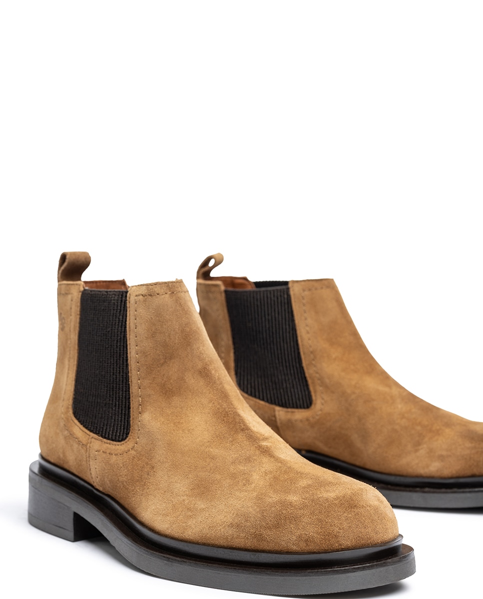 Botins Rasos de Pele Castanho-5