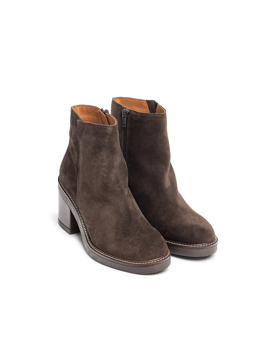 Botas de Salto em Pele Castanho-chocolate-3