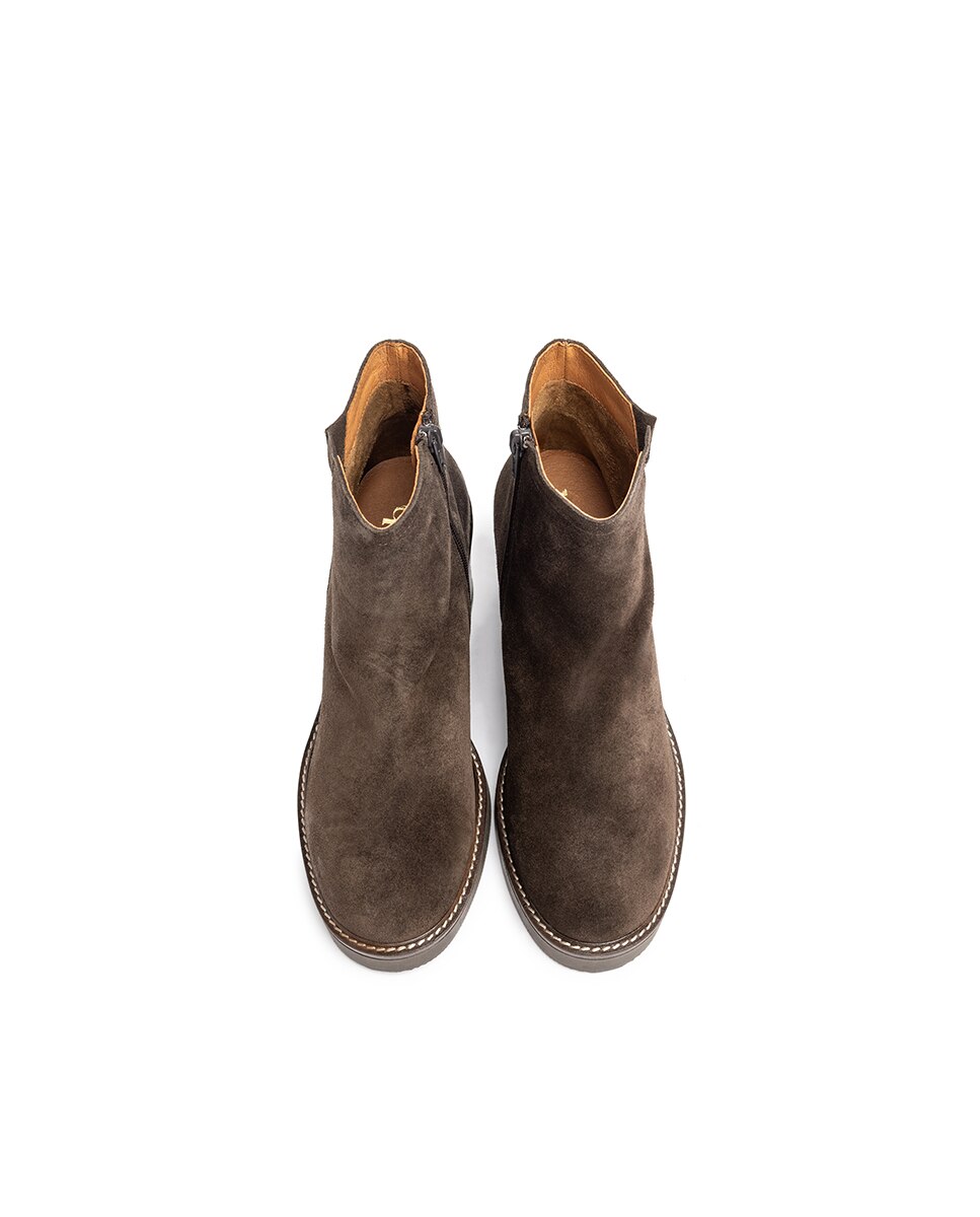 Botas de Salto em Pele Castanho-chocolate-5