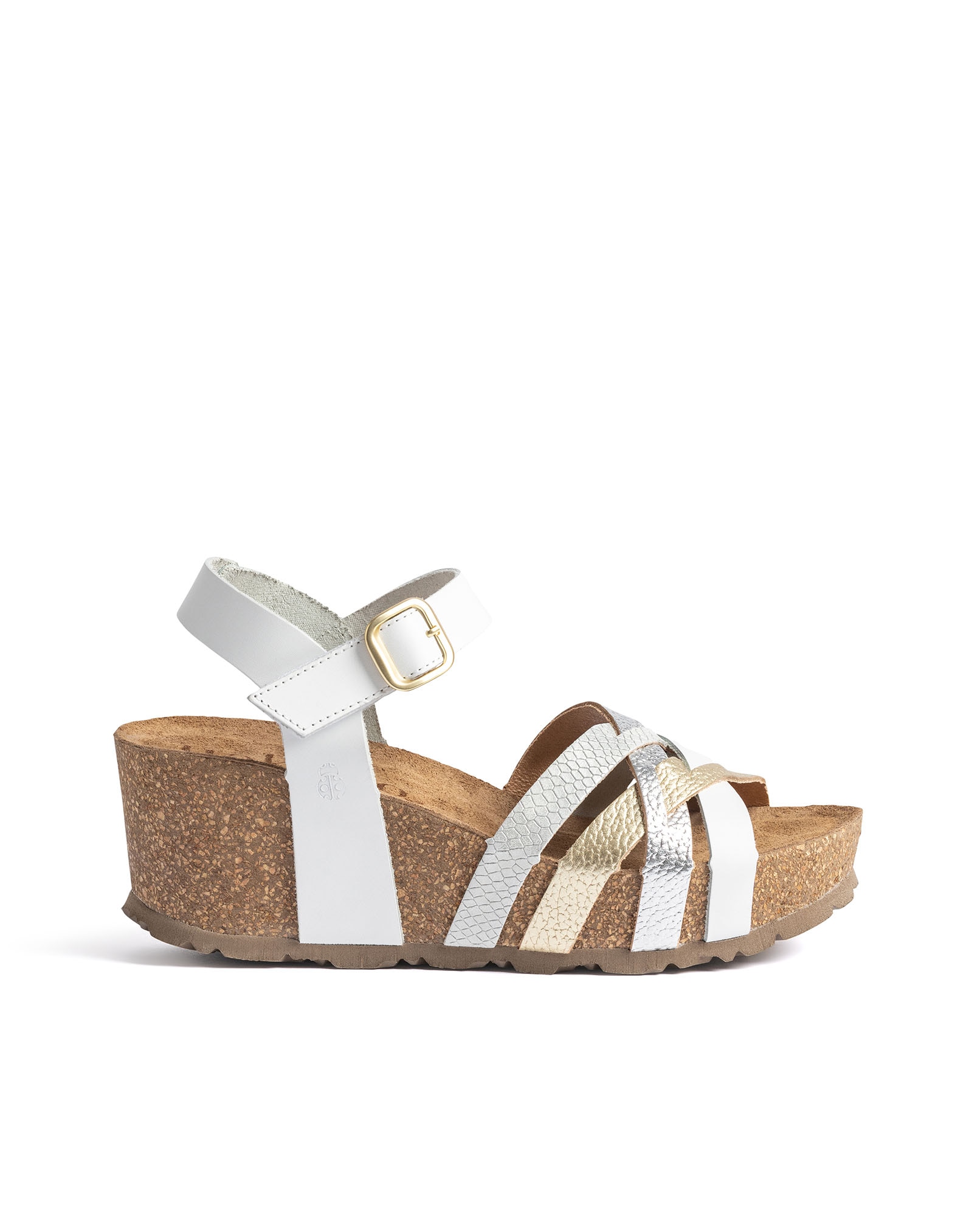 Imagem 0 de Sandálias de Cunha em Pele