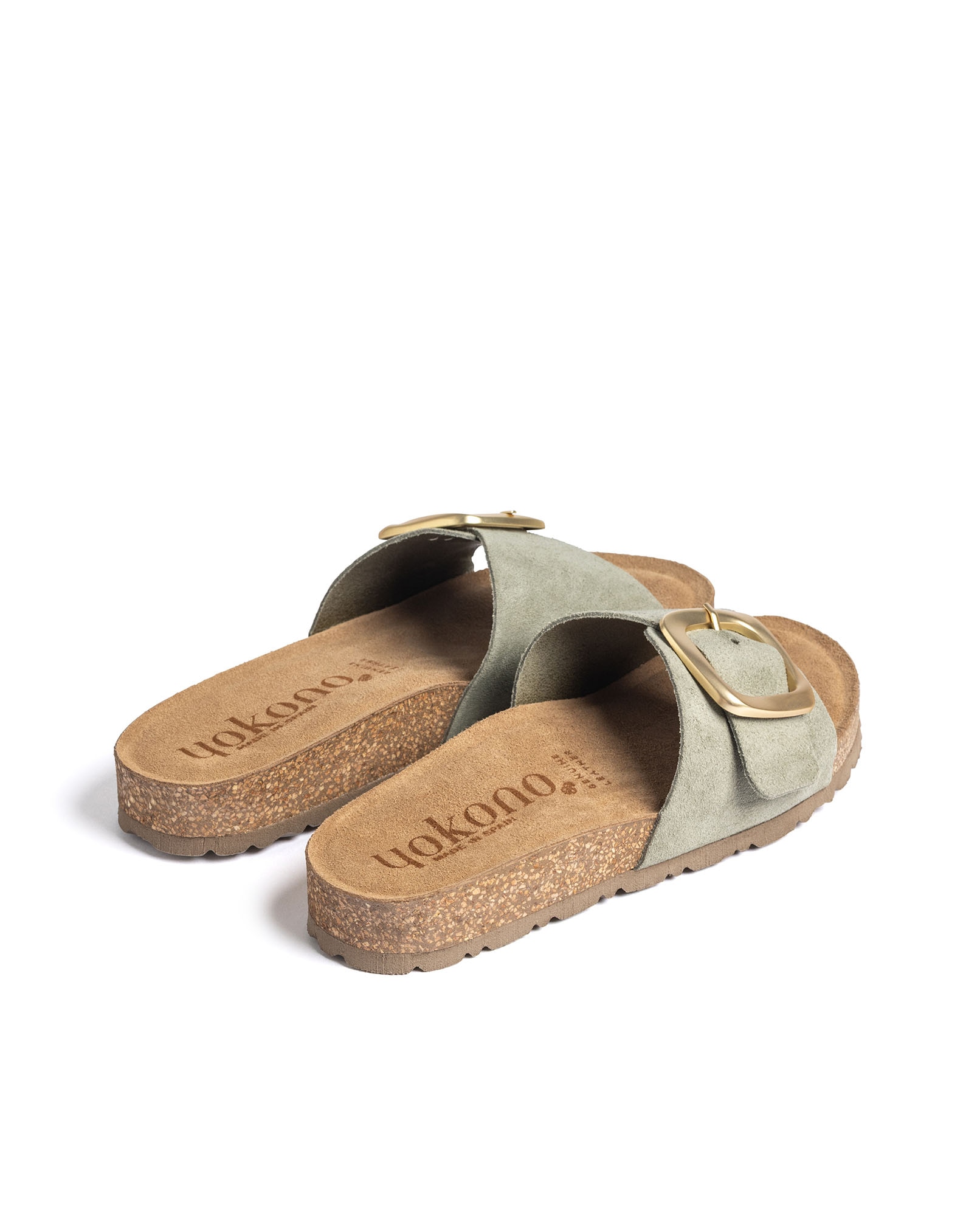 Sandálias Rasas de Pele Verde-4