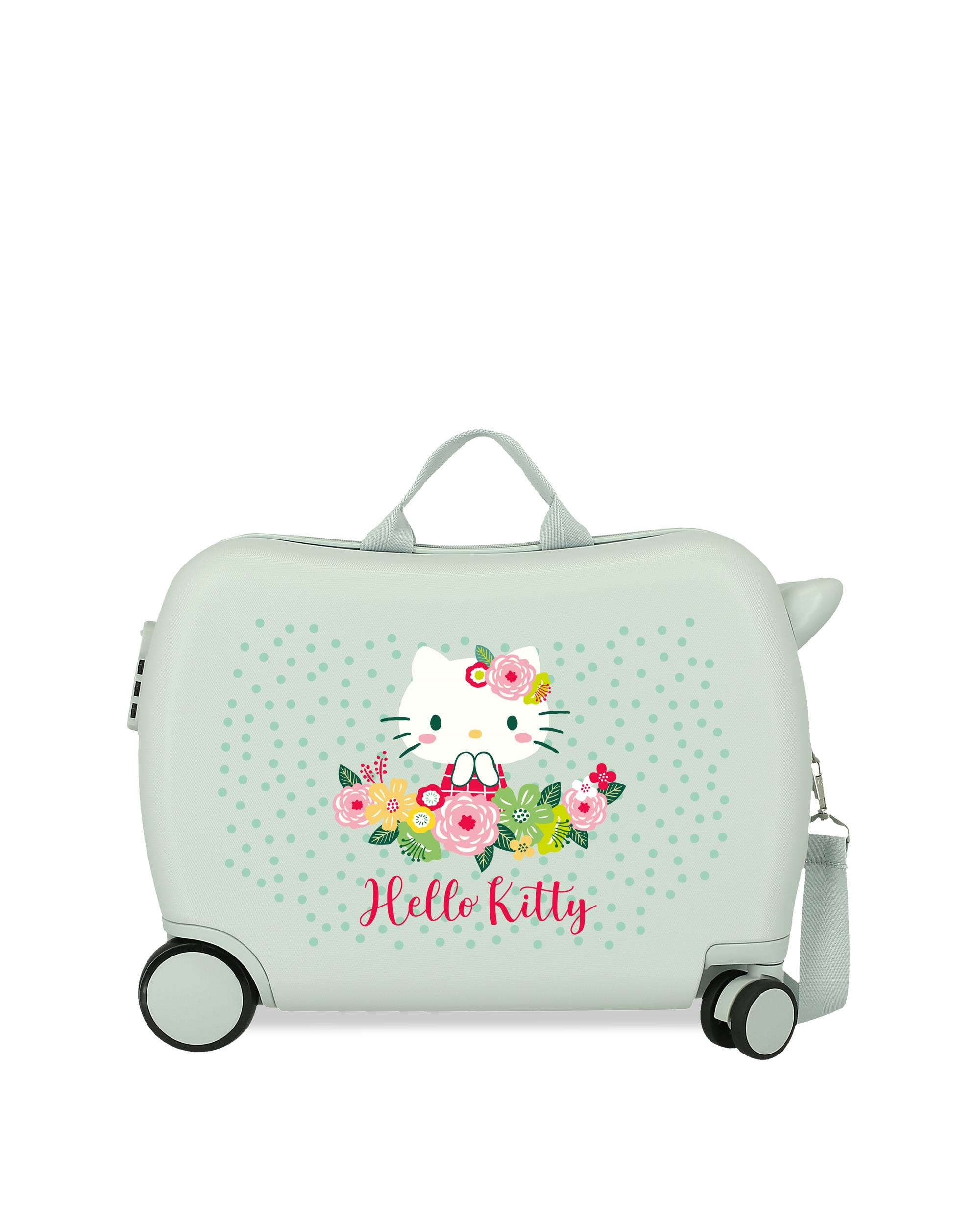 Mala Infantil Hello Kitty Floral Kitty Rígida com Capacidade 34l Verde-claro-1