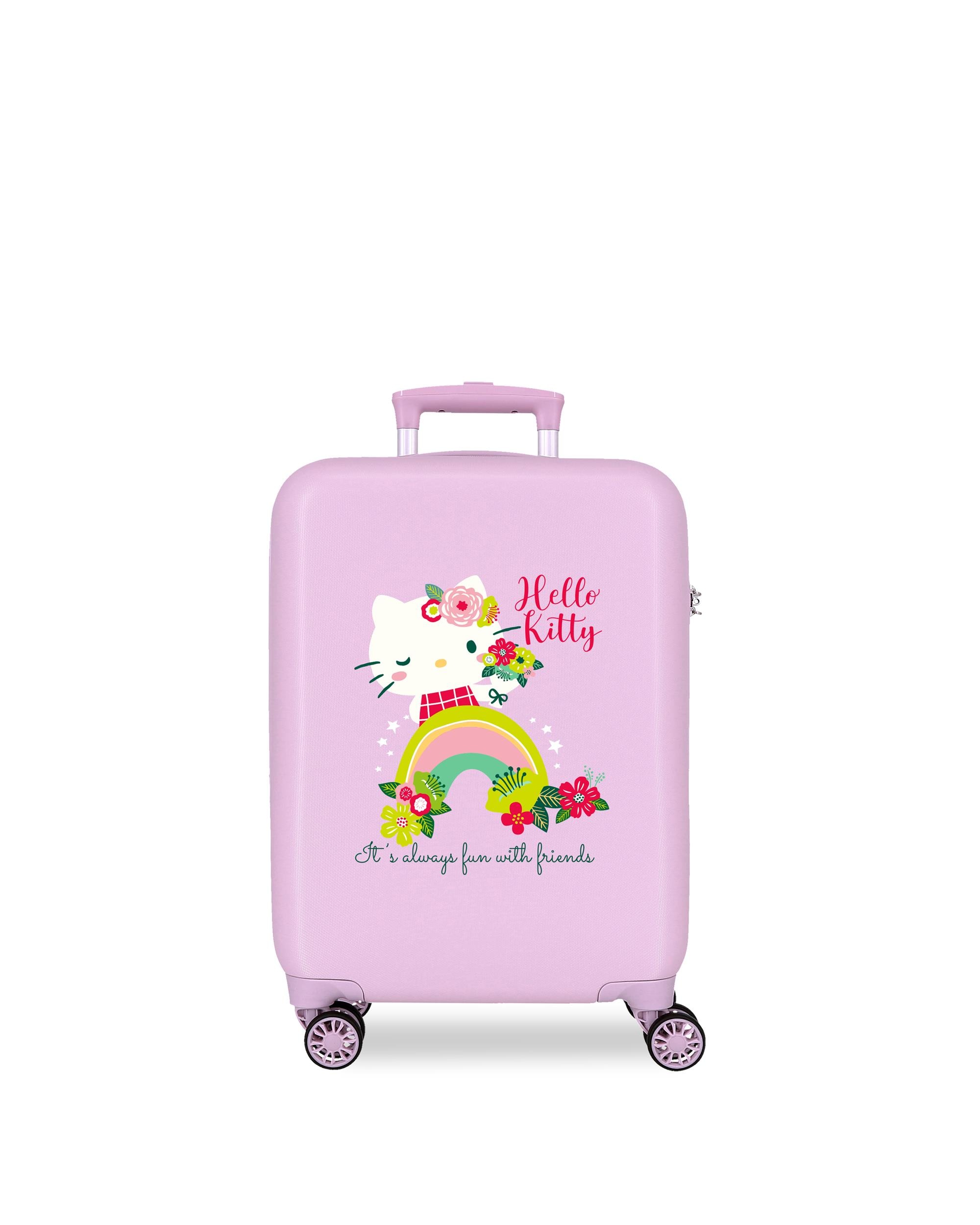 Mala de Cabine Hello Kitty Always Fun With Friends Rígida com Capacidade de 35l Rosa-claro-1