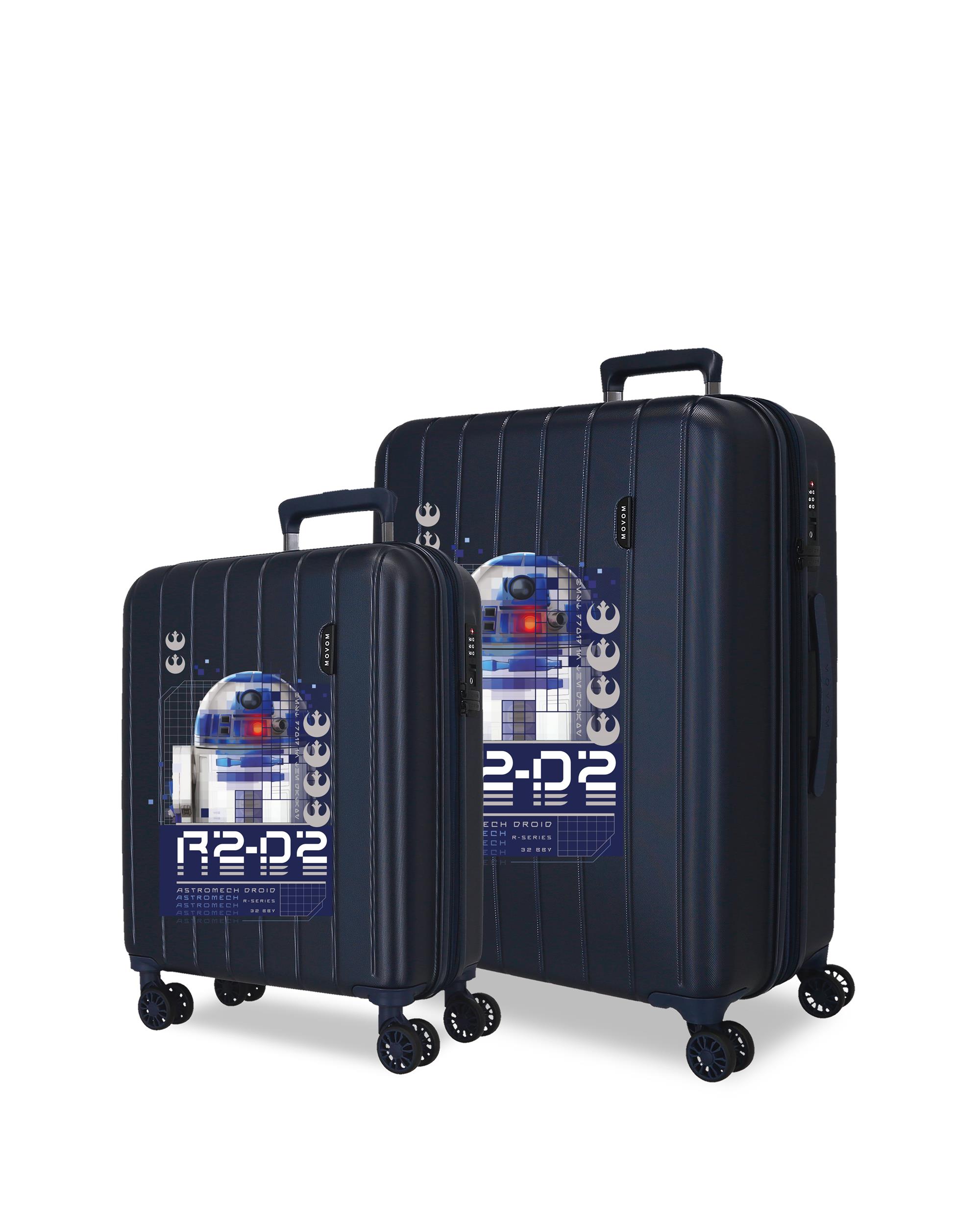 Conjunto de Malas (cabine Expandível e Média Expandível) Star Wars R2d2 com Capacidade de 109l Azul-1