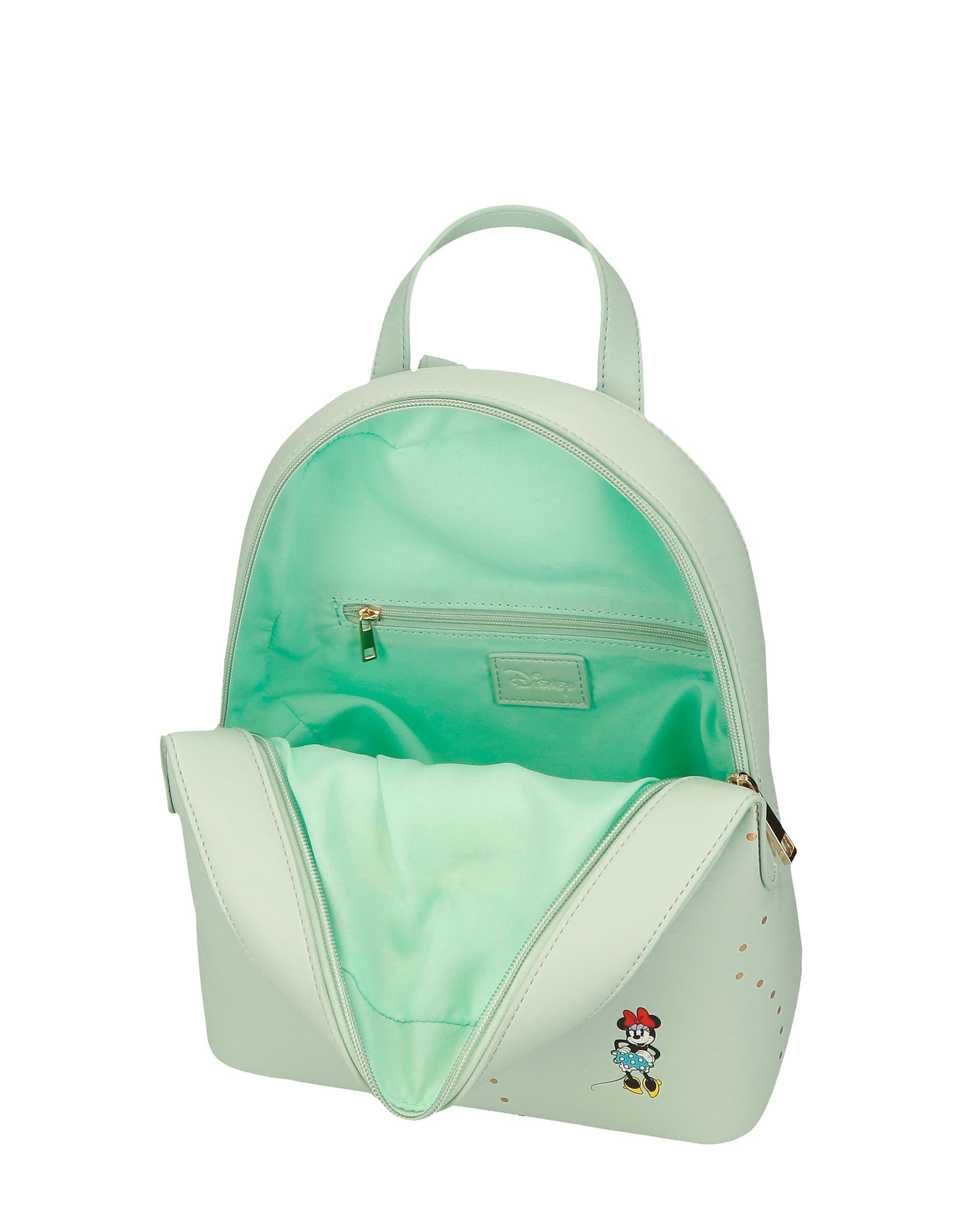 Mochila de Passeio 26 Cm Luxe Minnie Turquesa Verde Verde-4