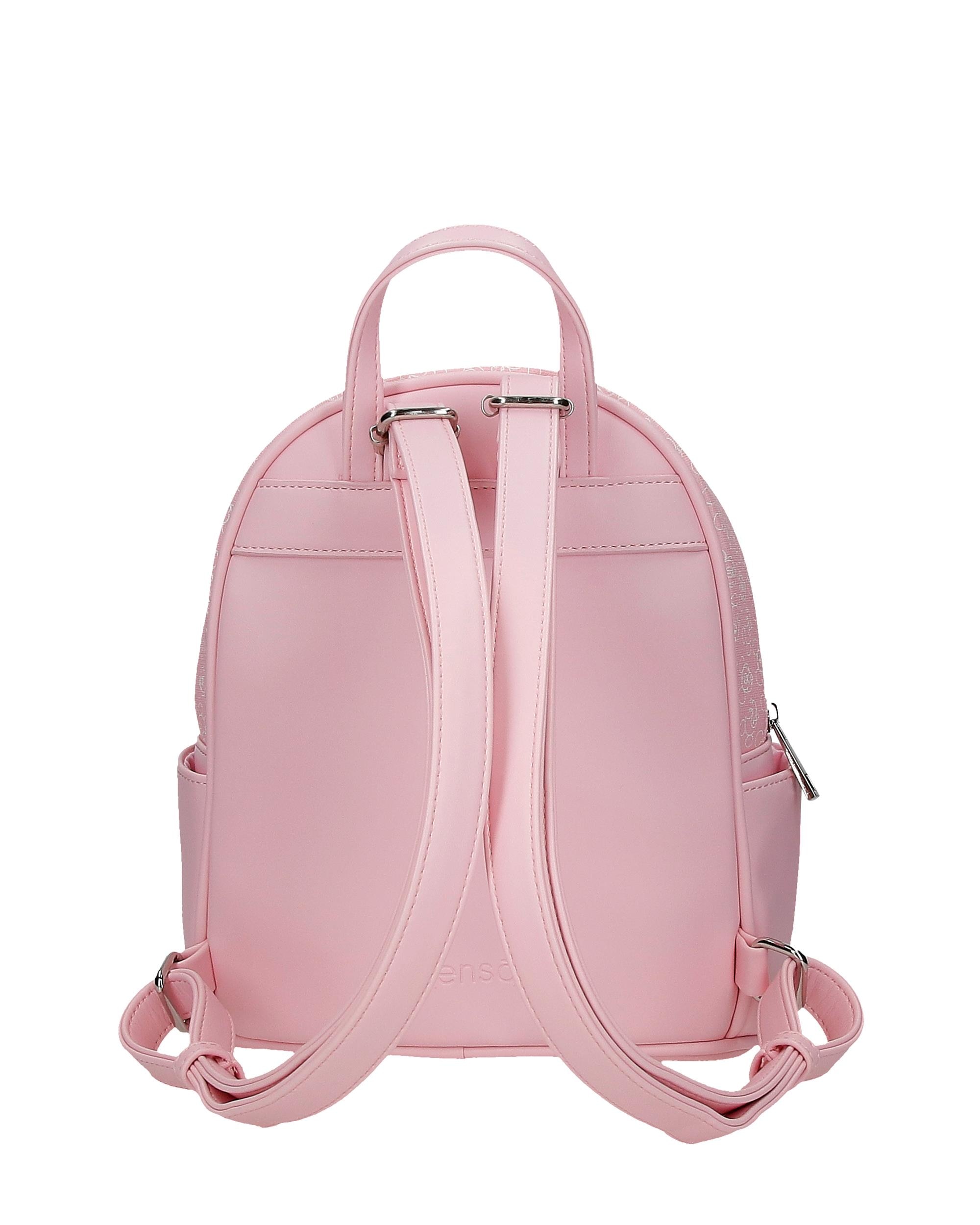 Mochila de Passeio 23 Cm com Bolso Frontal Cloudline Mickey Nude Rosa-3