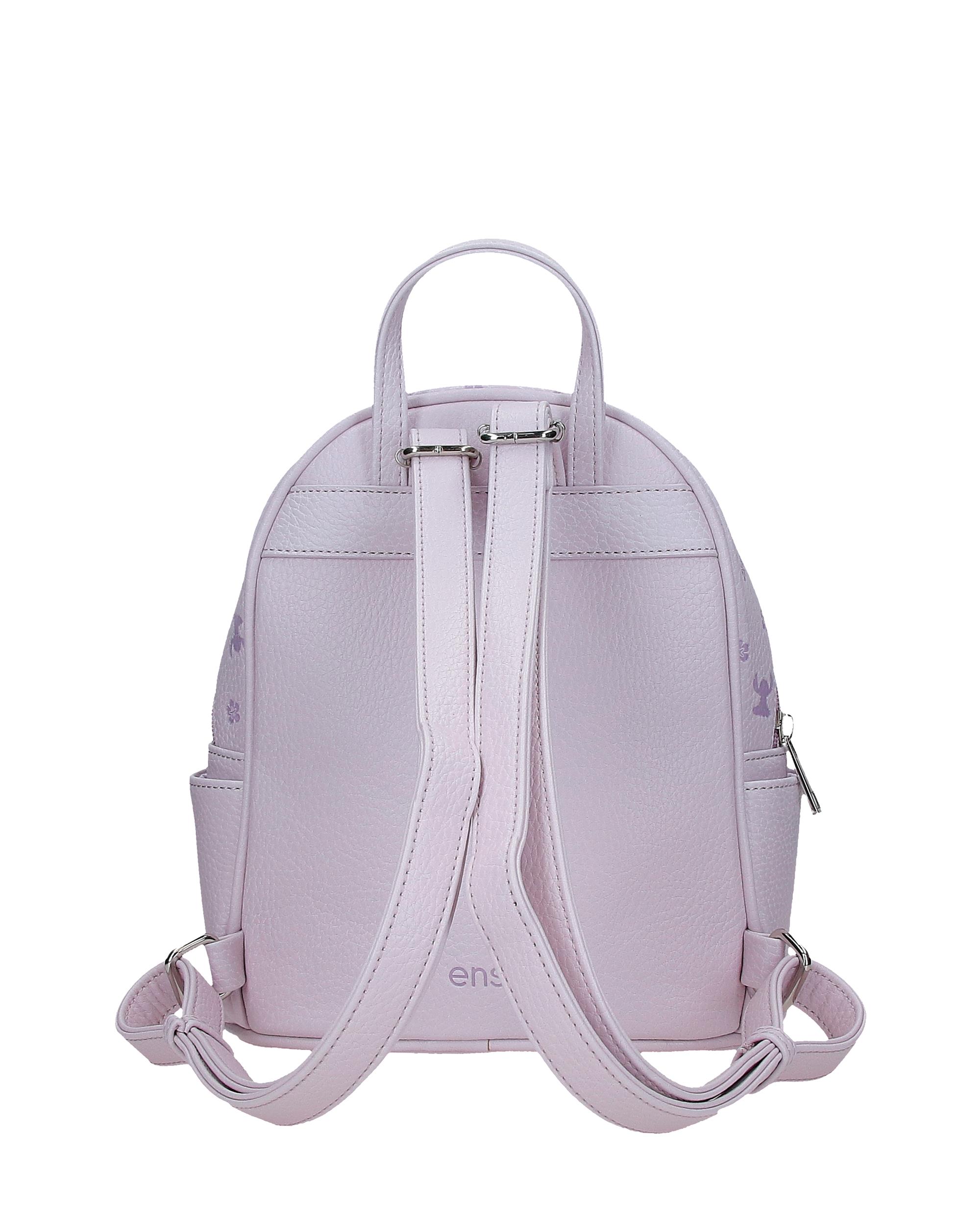 Mochila de Passeio 23 Cm com Bolso Frontal Bloom Stitch Lilás Roxo-3