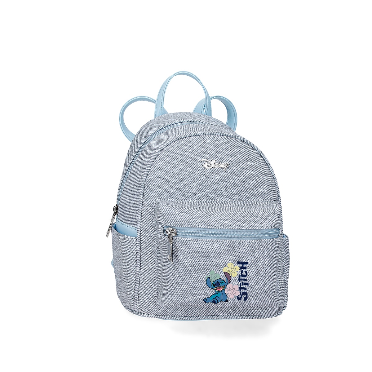 Imagem 0 de Mochila de Passeio 23 Cm com Bolso Frontal Tiki Stitch Denim