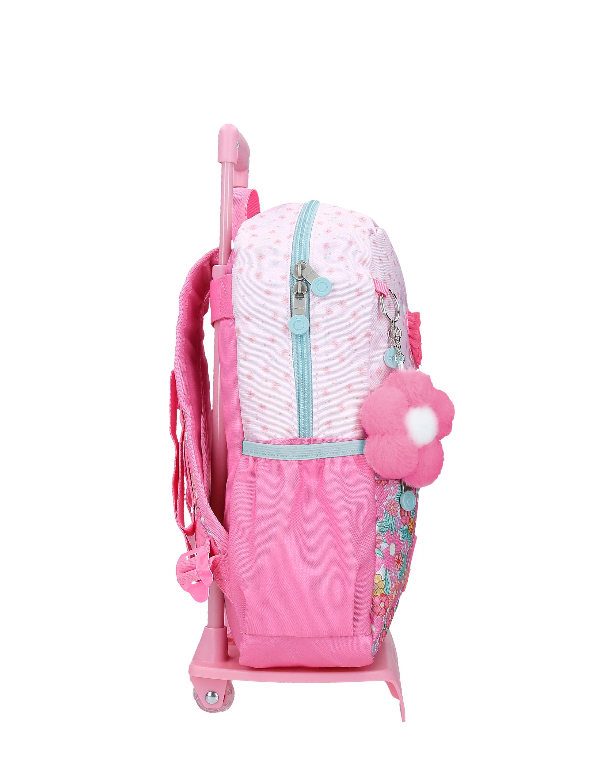 Mochila Escolar Enso Girl Zone com Capacidade de 9,801l com Trolley Fúcsia Rosa-2