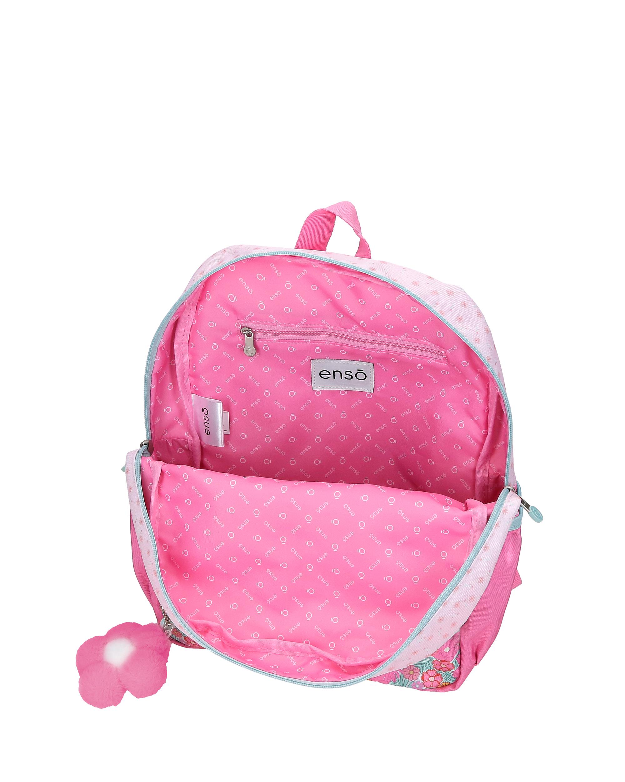 Mochila Escolar Enso Girl Zone com Capacidade de 9,801l com Trolley Fúcsia Rosa-4