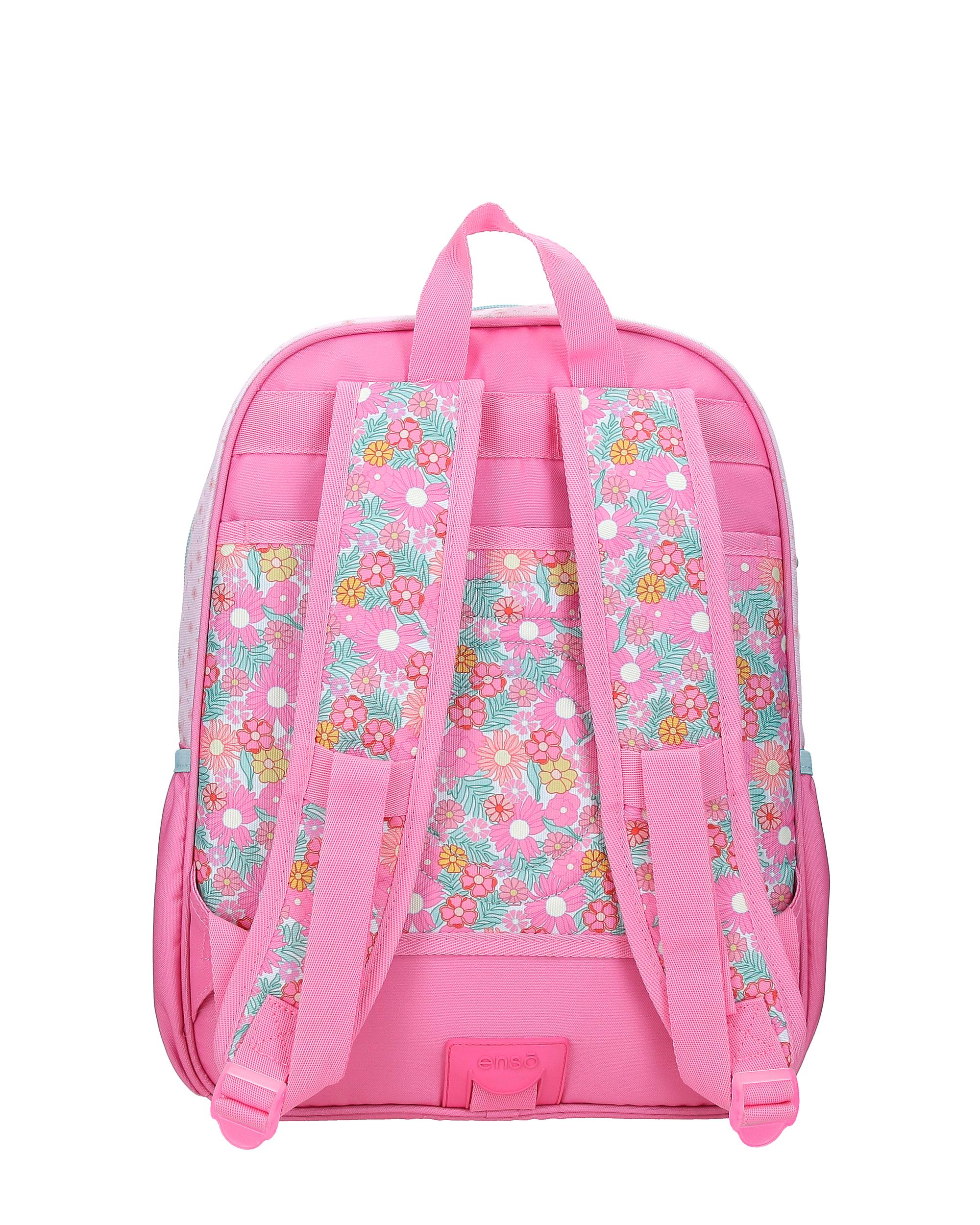 Mochila Escolar. Enso Girl Zone com Capacidade de 13,68l Adaptável a Trolley em Fúcsia Rosa-3