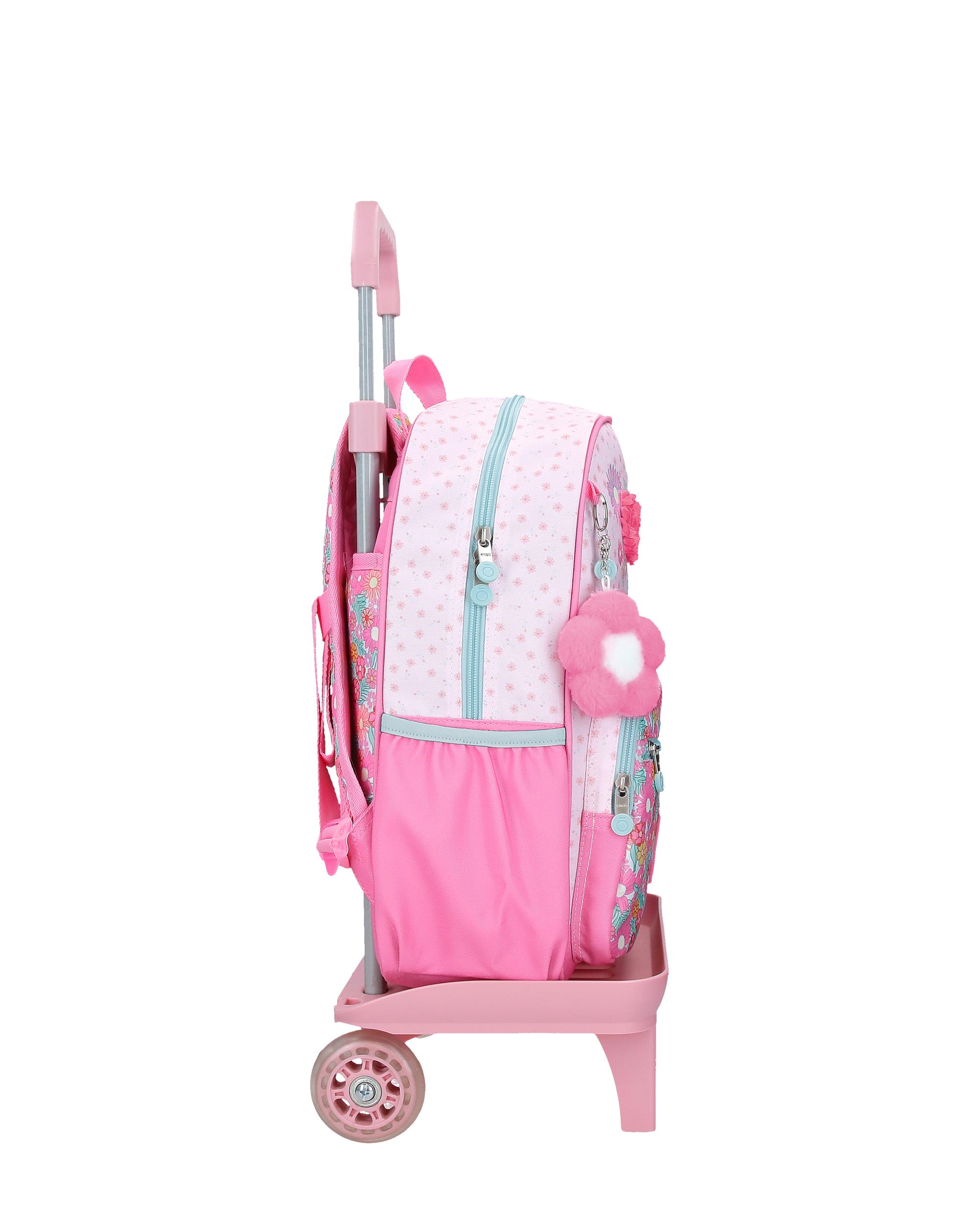 Mochila Escolar. Enso Girl Zone com Capacidade de 13,68l com Trolley Fúcsia Rosa-2