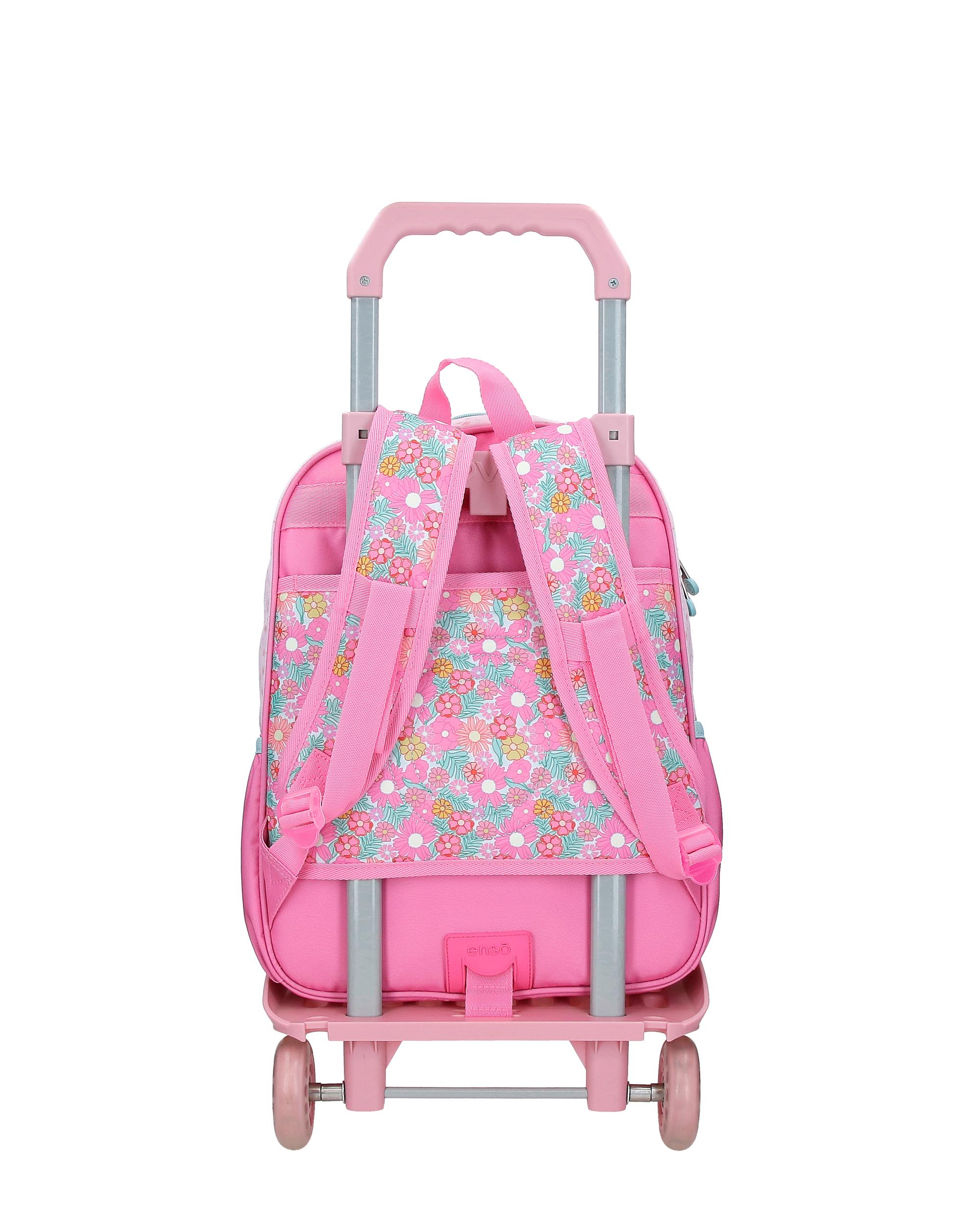 Mochila Escolar. Enso Girl Zone com Capacidade de 13,68l com Trolley Fúcsia Rosa-3