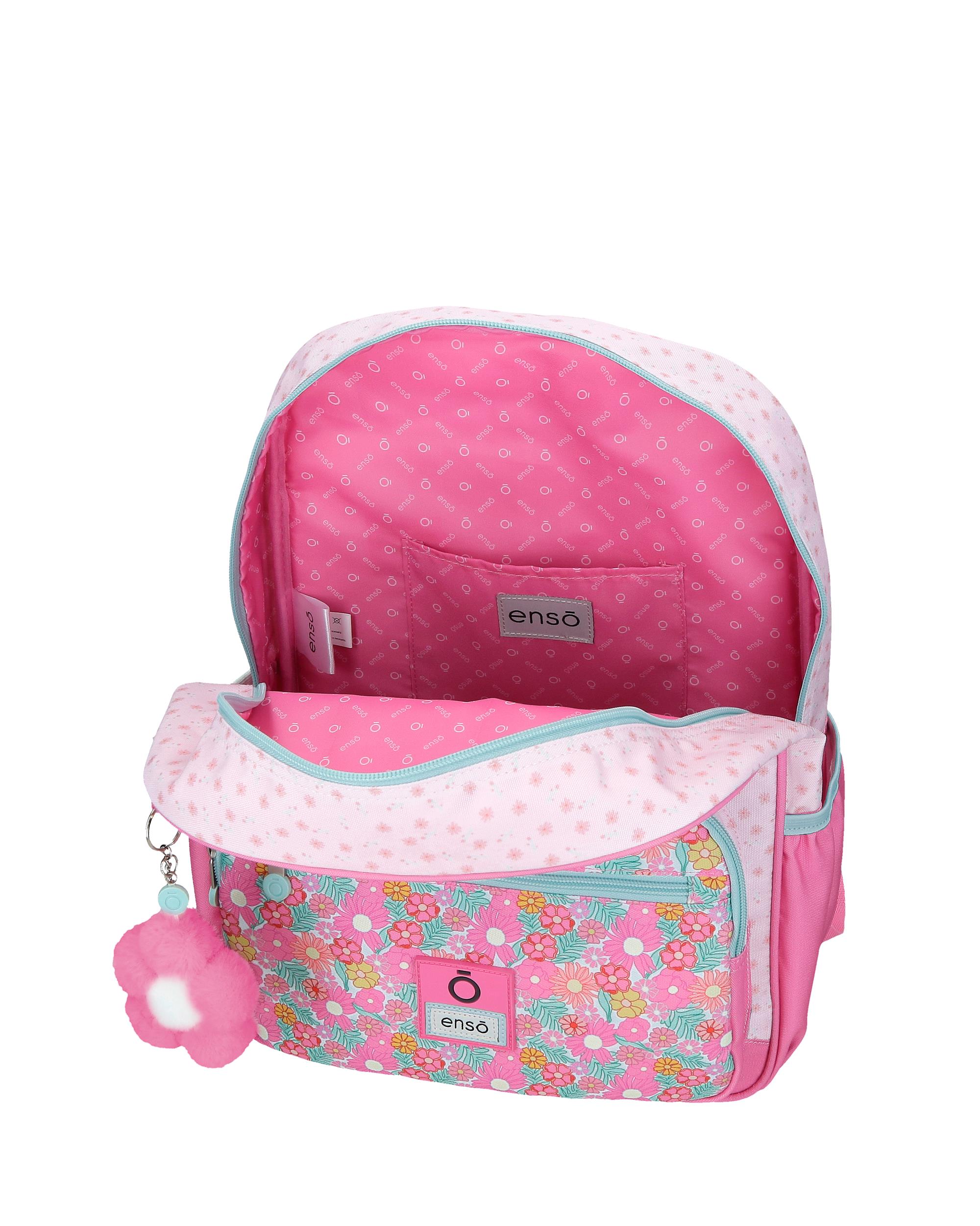 Mochila Escolar. Enso Girl Zone com Capacidade de 13,68l com Trolley Fúcsia Rosa-4