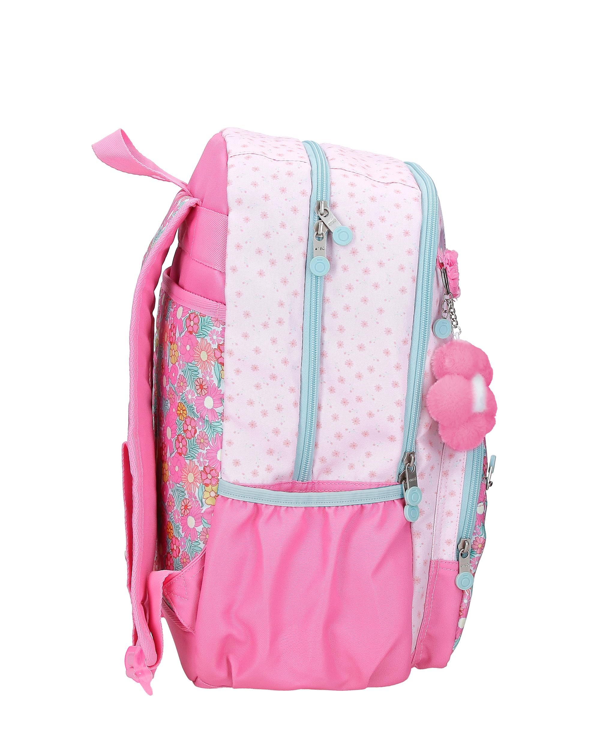 Mochila Escolar de Compartimento Duplo Enso Girl Zone com Capacidade de 24l Adaptável a Trolley em Fúcsia Rosa-2