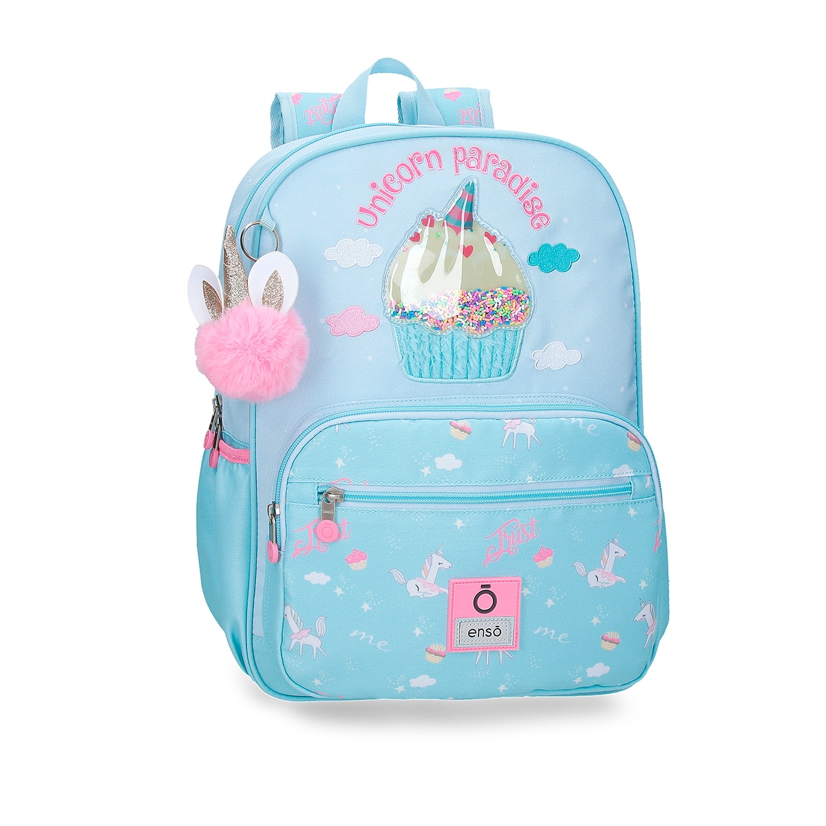 Mochila Escolar. Enso Unicorn Paradise com Capacidade de 13,68l Adaptável a Carro em Turquesa Azul Azul-1
