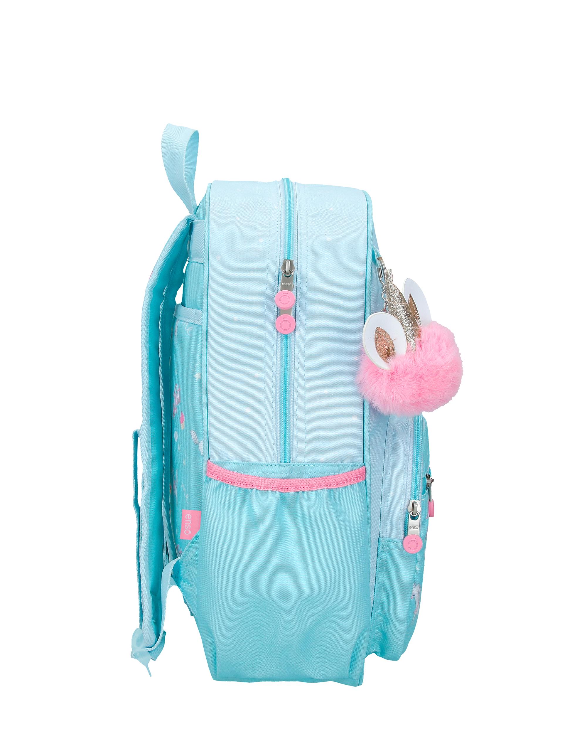 Mochila Escolar. Enso Unicorn Paradise com Capacidade de 13,68l Adaptável a Carro em Turquesa Azul Azul-2