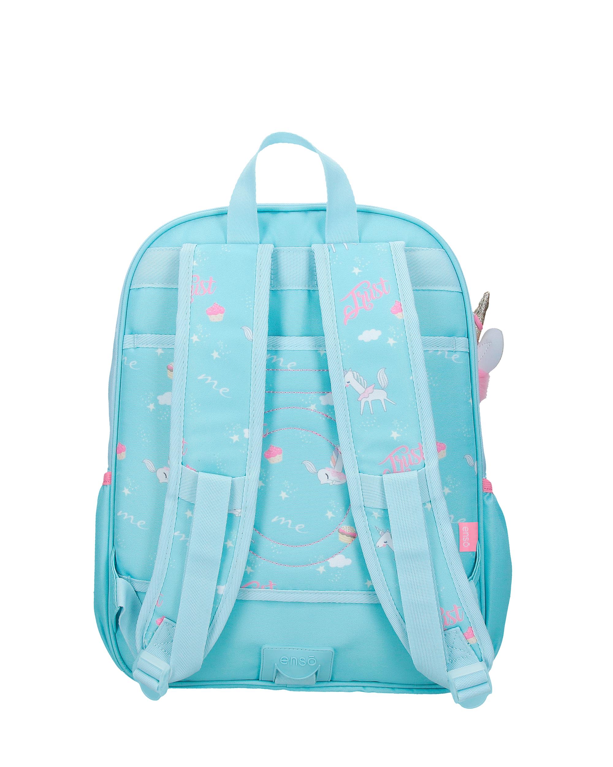 Mochila Escolar. Enso Unicorn Paradise com Capacidade de 13,68l Adaptável a Carro em Turquesa Azul Azul-3