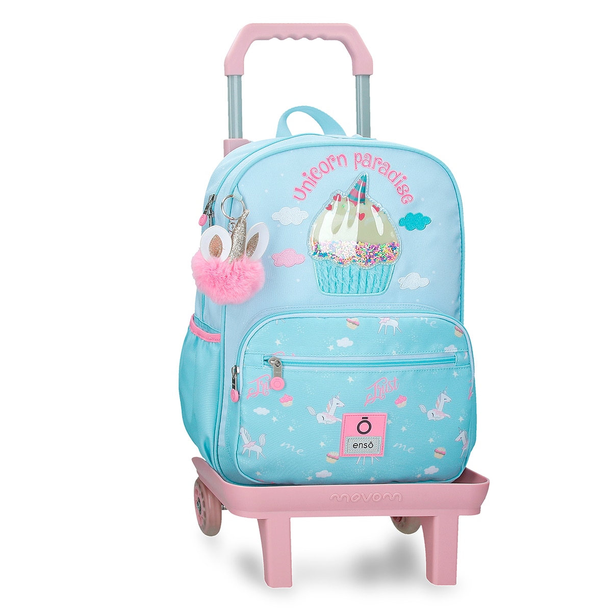 Imagem 0 de Mochila Escolar. Enso Unicorn Paradise com Capacidade de 13,68l com Carrinho Turquesa Azul