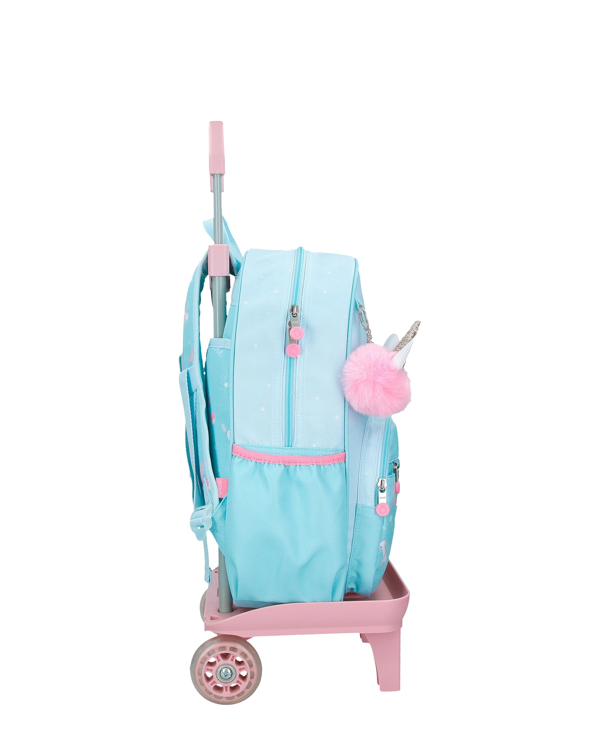 Mochila Escolar. Enso Unicorn Paradise com Capacidade de 13,68l com Carrinho Turquesa Azul Azul-2