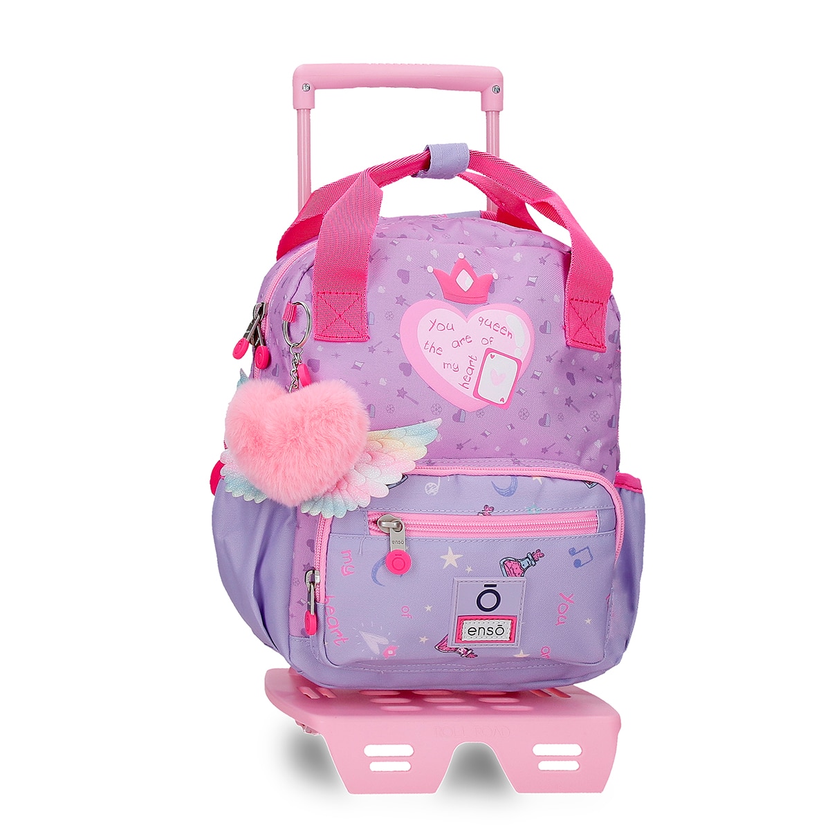 Imagem 0 de Mochila Adaptável com Trolley 28cm Enso Queen Of Hearts com Capacidade de 6l em Lilás